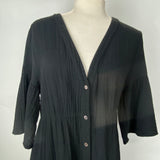 Xirena £312 Black Cheesecloth Tiered Maxi Dress M