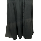Xirena £312 Black Cheesecloth Tiered Maxi Dress M