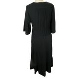 Xirena £312 Black Cheesecloth Tiered Maxi Dress M