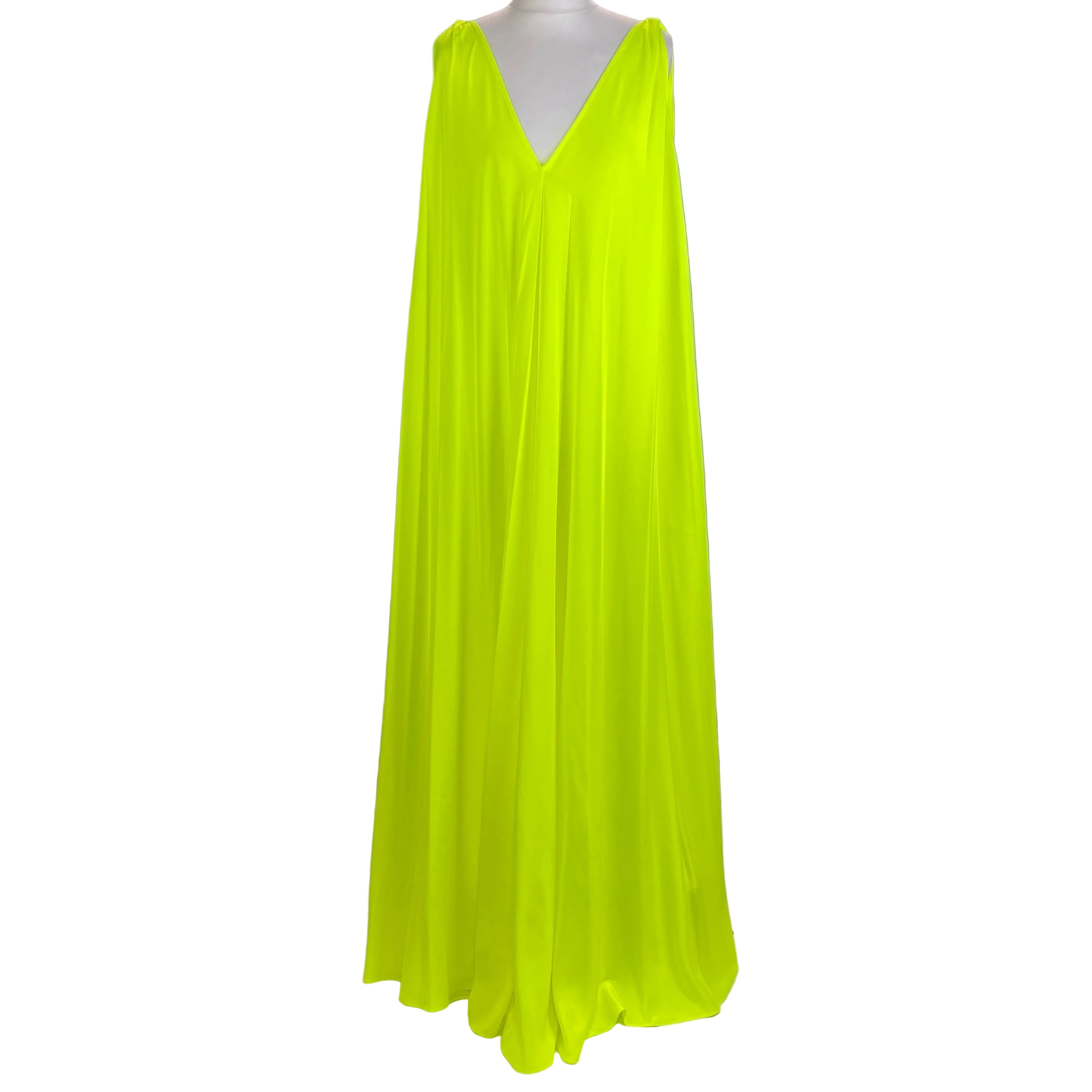 Serena Bute £295 Neon Yellow Silky Ibiza Maxi Dress O/S