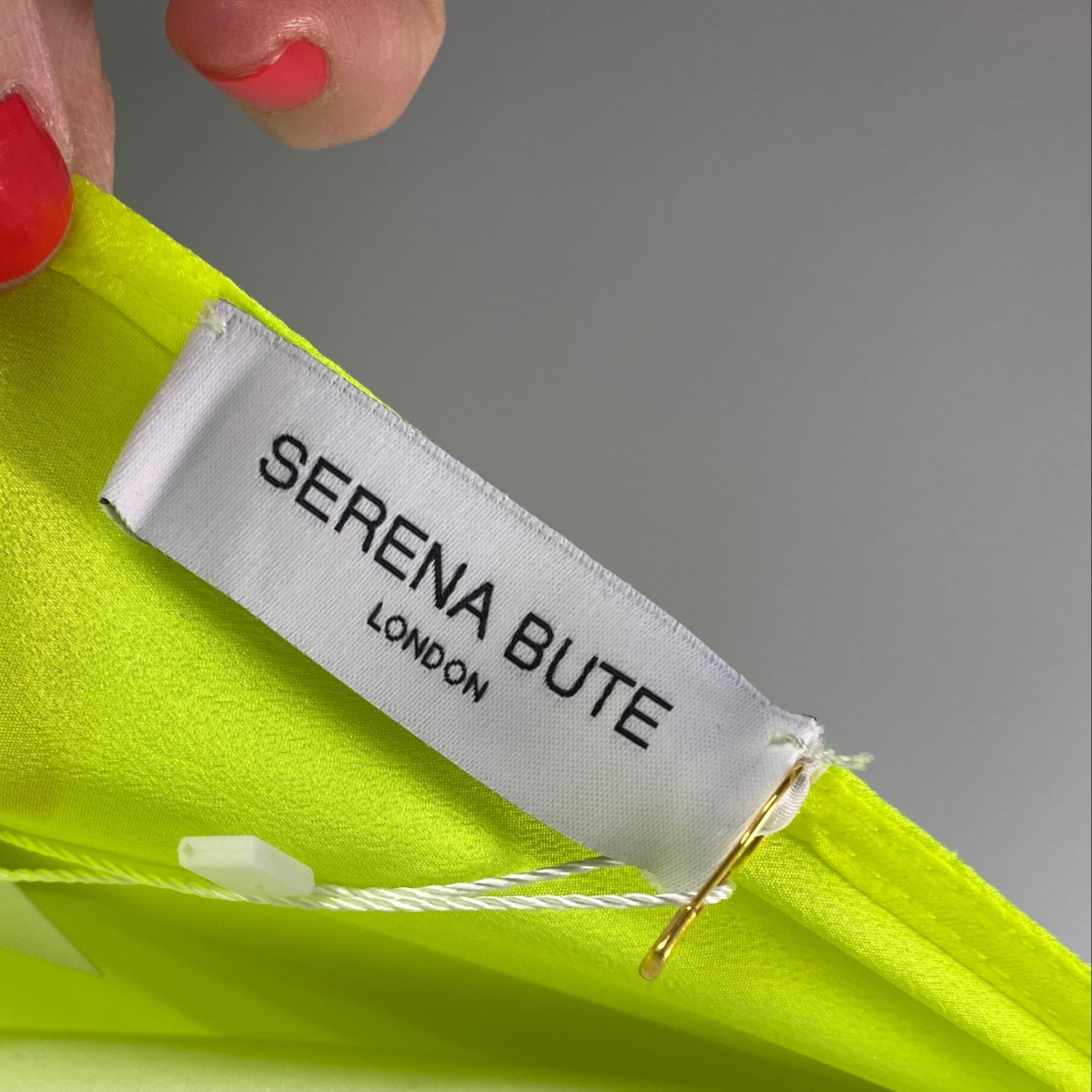 Serena Bute £295 Neon Yellow Silky Ibiza Maxi Dress O/S