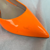 Casadei Brand New Orange Fluro Patent Kitten Heels 39.5