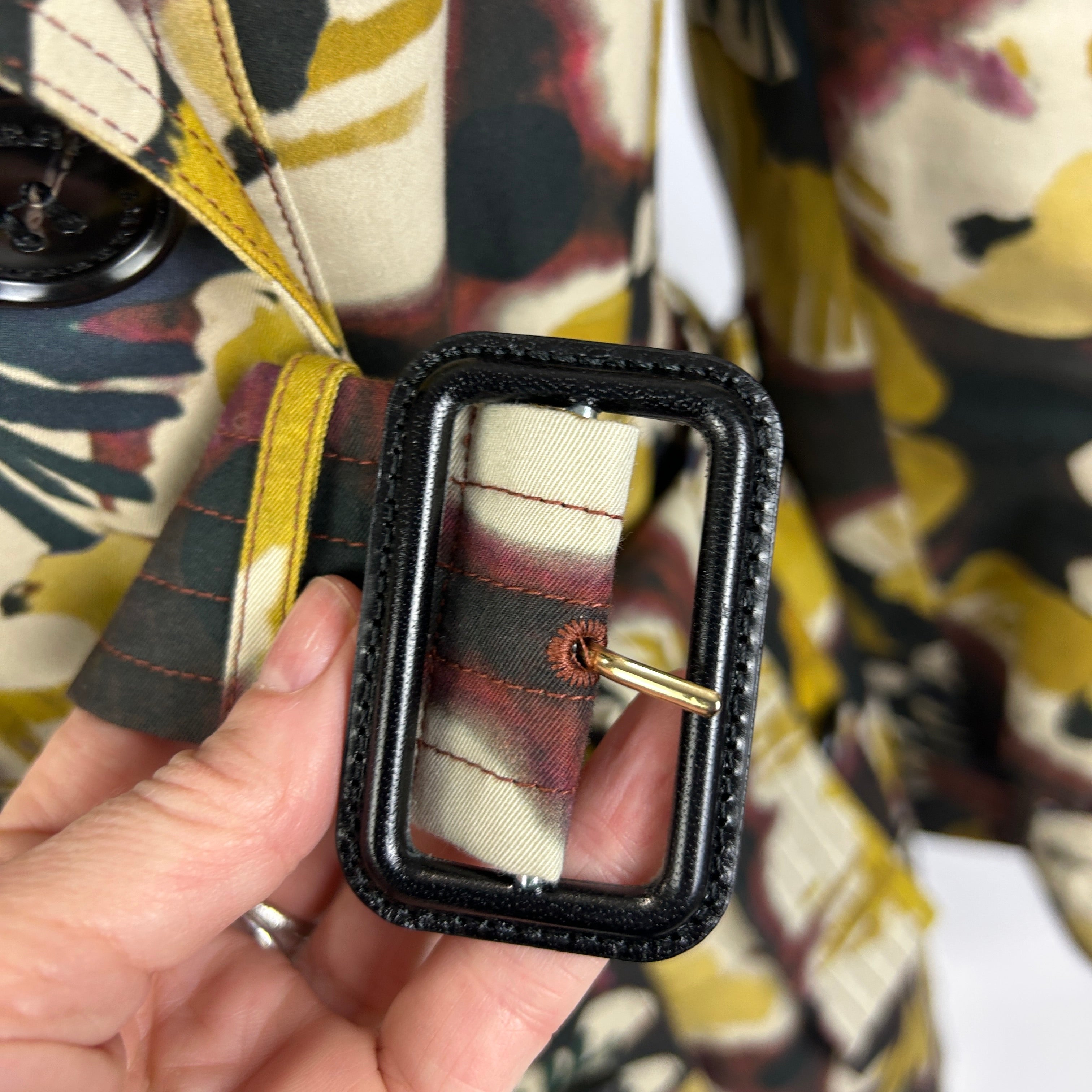 Burberry £1790 Painted Cotton Kensington Trench Coat S