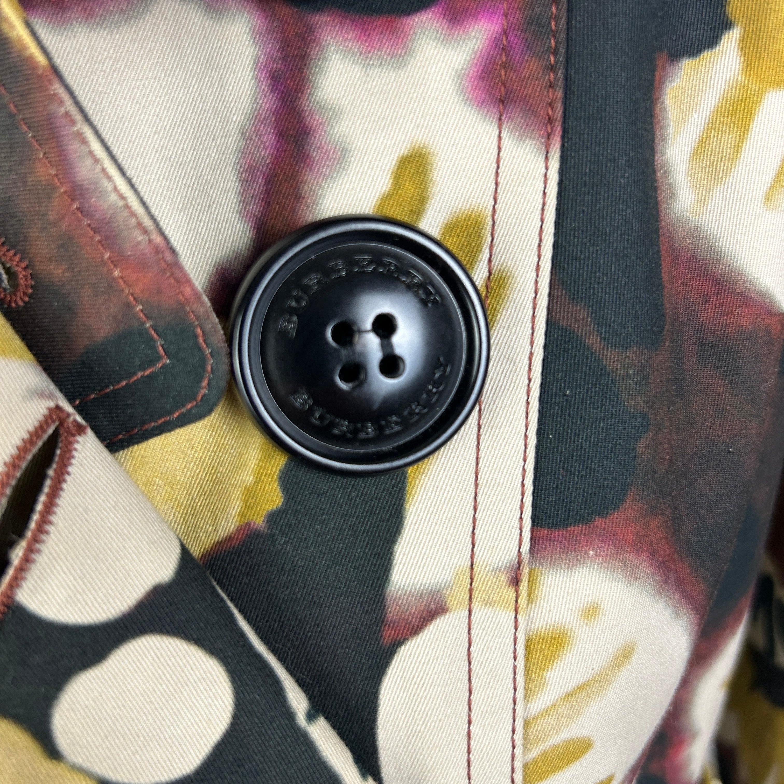 Burberry £1790 Painted Cotton Kensington Trench Coat S