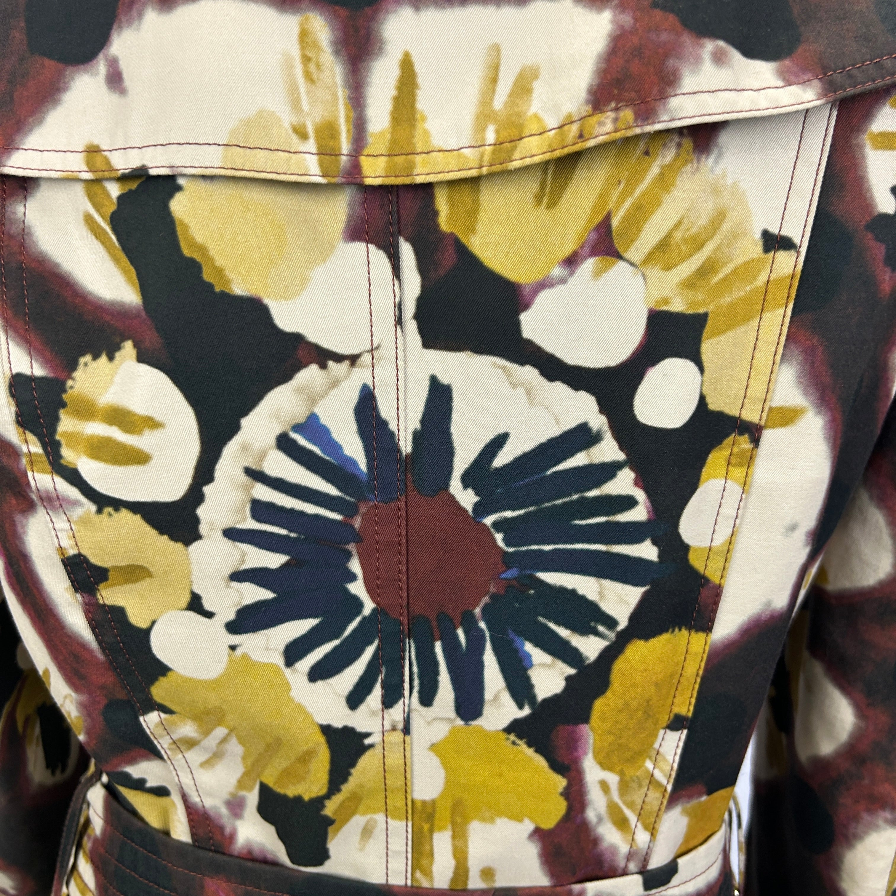 Burberry £1790 Painted Cotton Kensington Trench Coat S