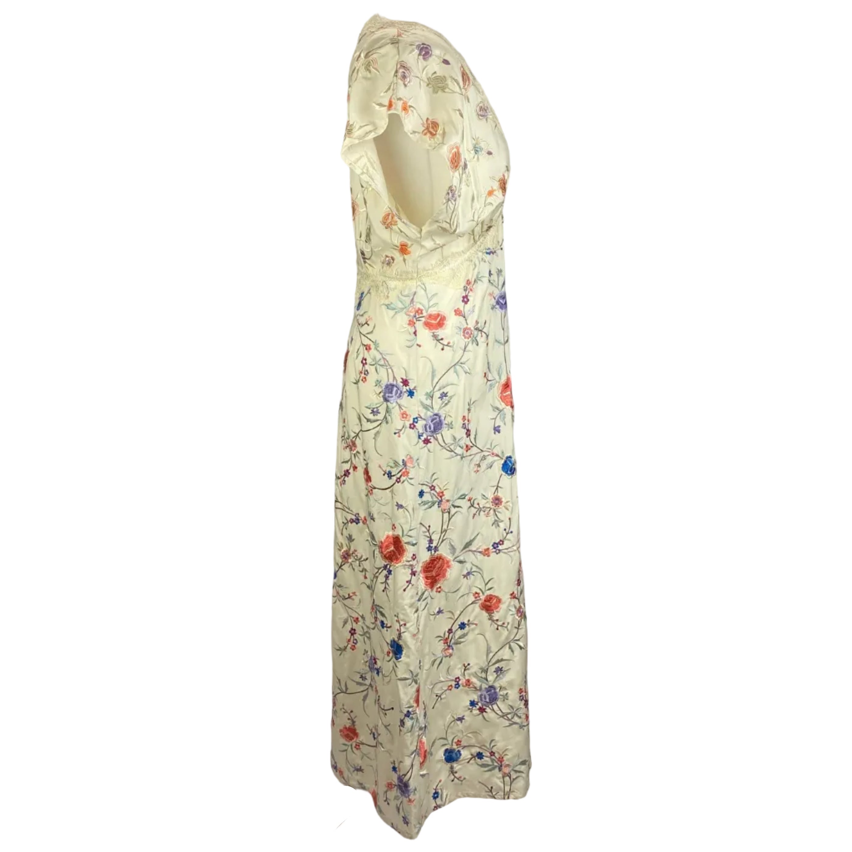 Sea New York New £440 Cream Embroidered Lace Edge Tea Dress L