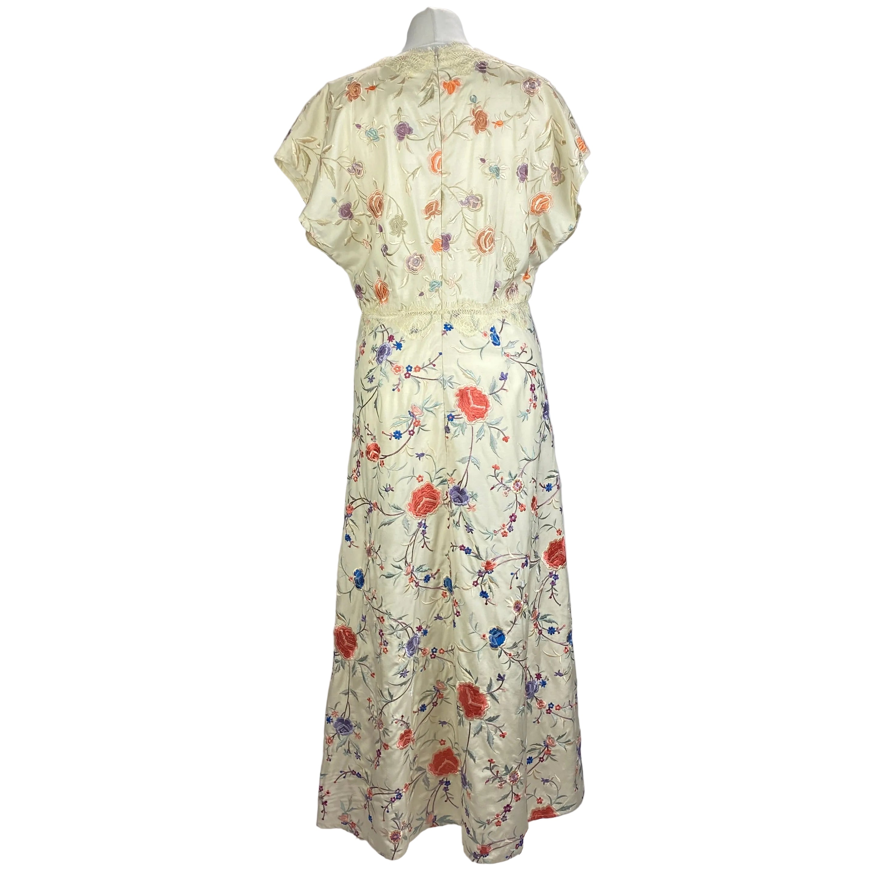Sea New York New £440 Cream Embroidered Lace Edge Tea Dress L