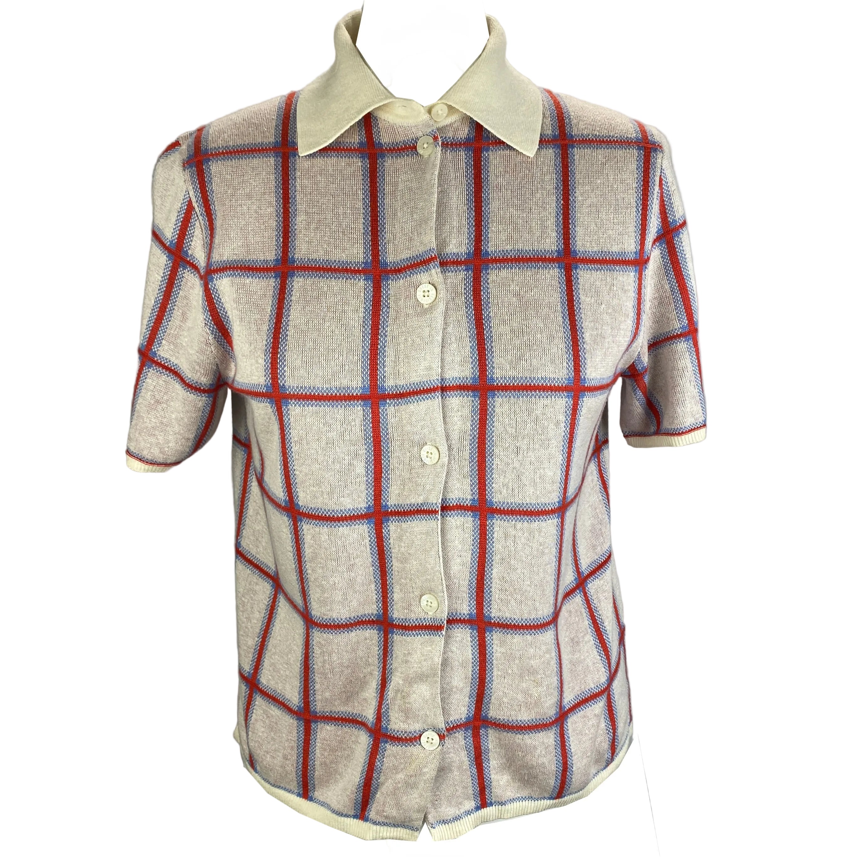 Guest in Residence New £265 Ivory Check Picnic Shirt XS