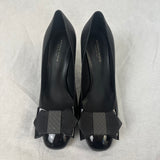 Bottega Veneta Black Leather Intrecciato Bow Detail Heels 37