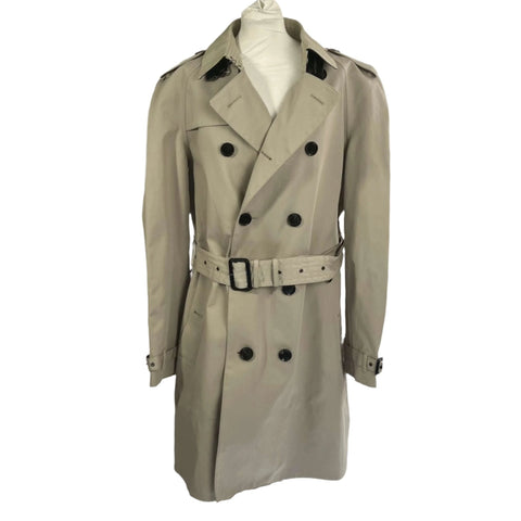 Burberry New £1890 Stone Mens Gabardine Trench Coat 54