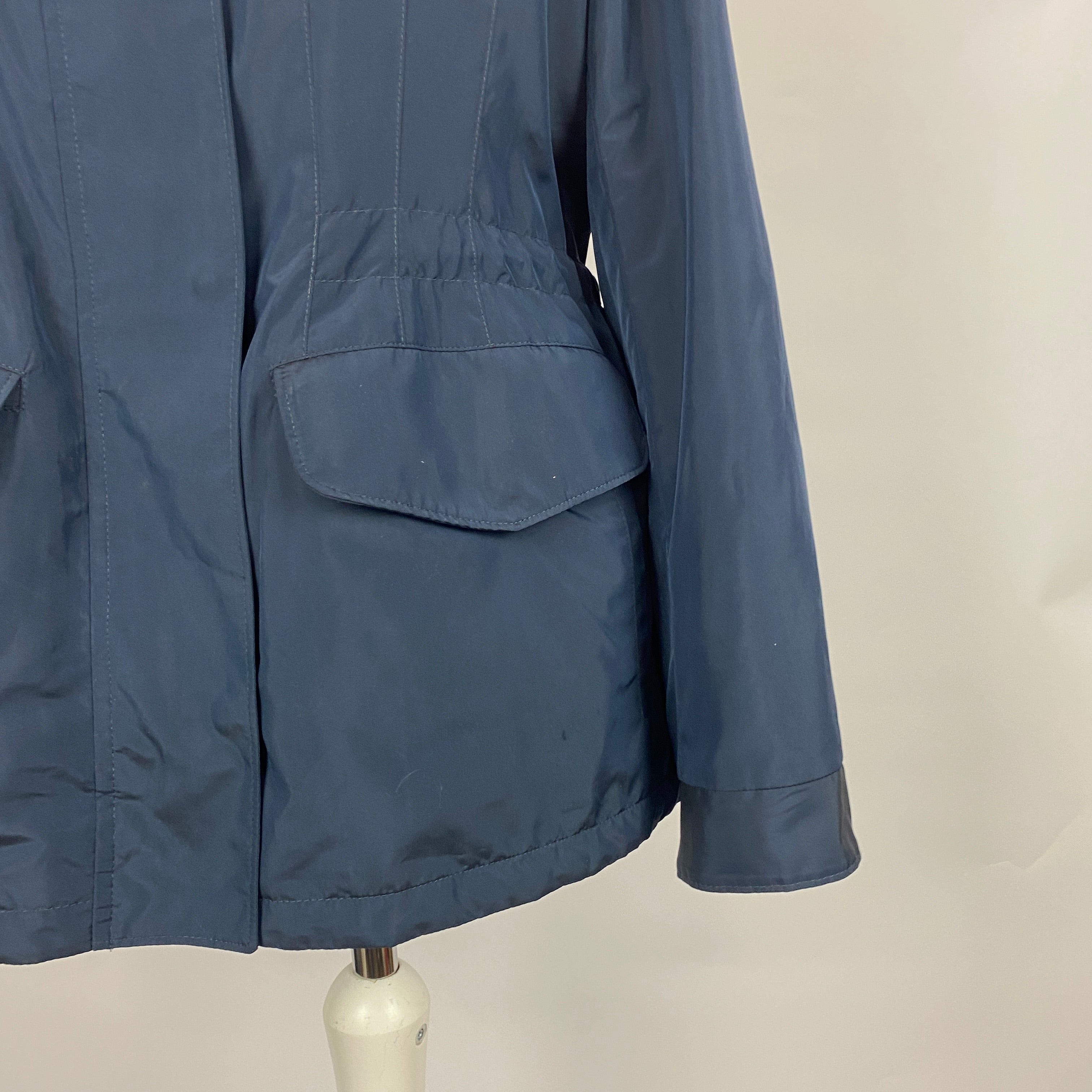 Loro Piana £3450 Navy Drawstring Cashmere-Lined Anorak M