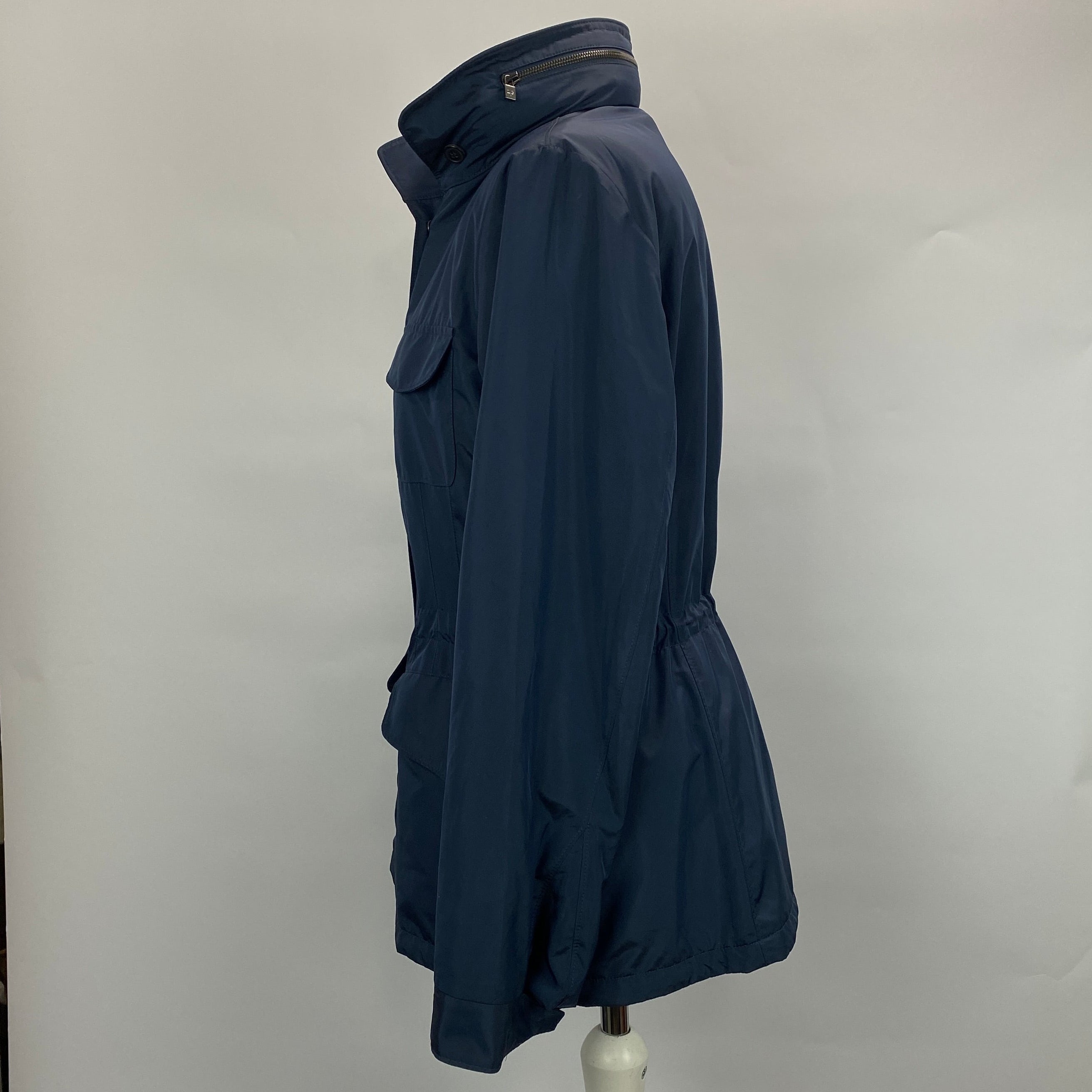 Loro Piana £3450 Navy Drawstring Cashmere-Lined Anorak M