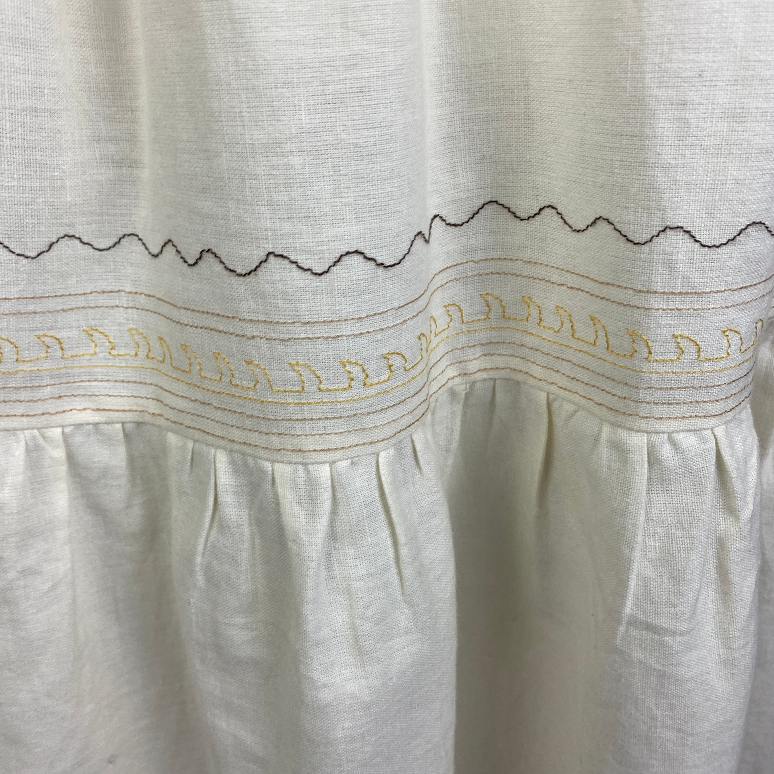 Etro Cream Embroidered Cotton Tunic Midi Dress M