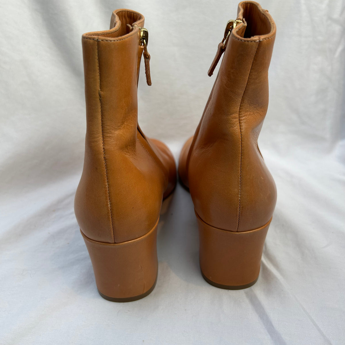 Mansur Gavriel Brand New £500 Camel Leather Ankle Boots 37.5