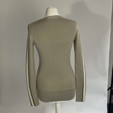 Belstaff Taupe Silk Knit Racing Stripe Cardigan XXS/ XS