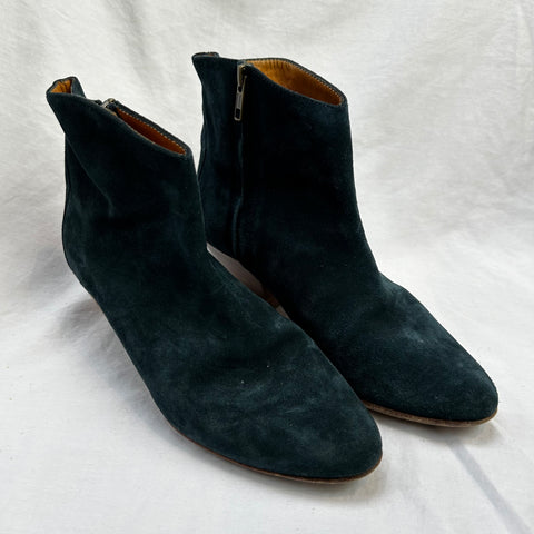 Isabel Marant Peacock Blue Suede Western Boots 37