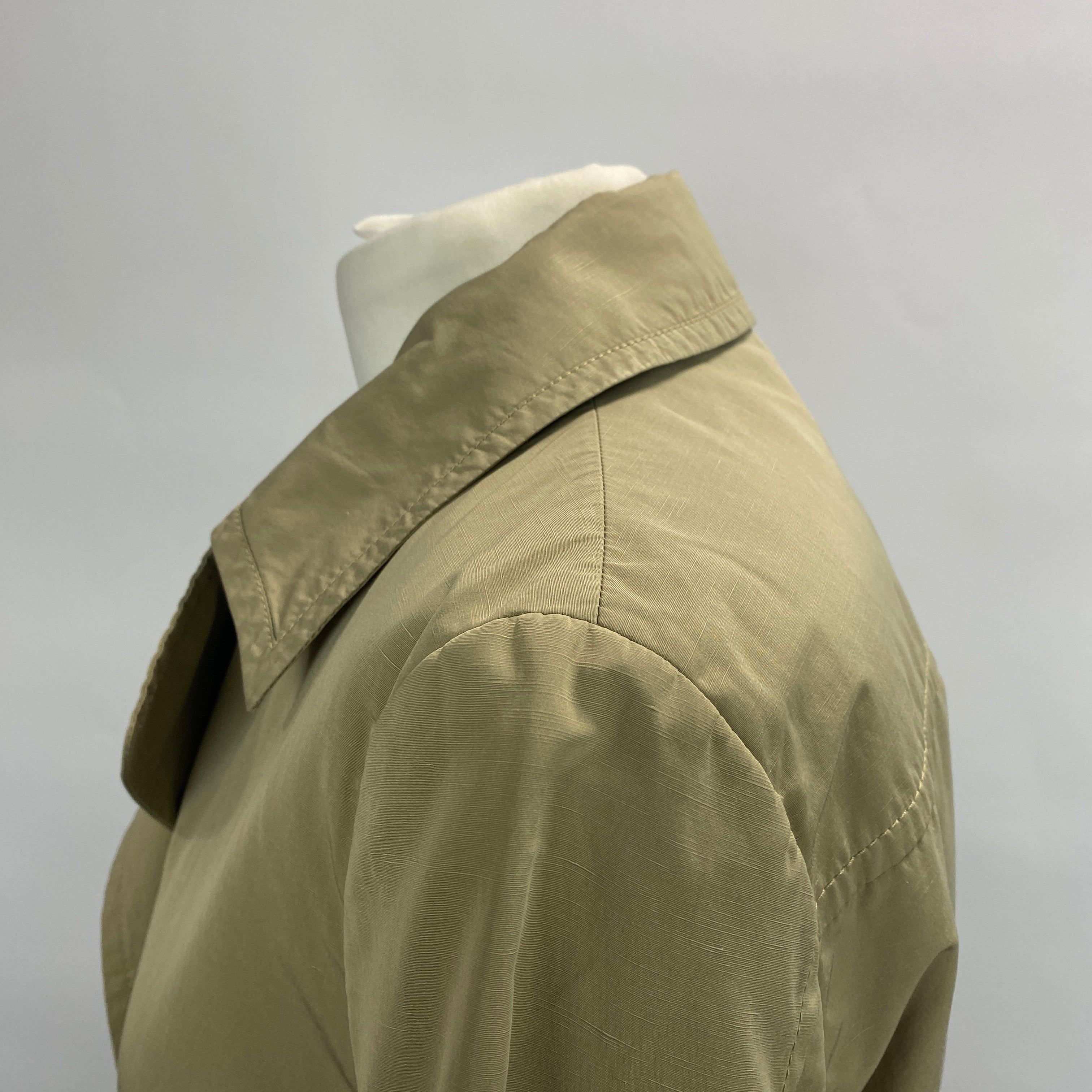 Loro Piana Limestone Storm System Belted Short Trench Coat M
