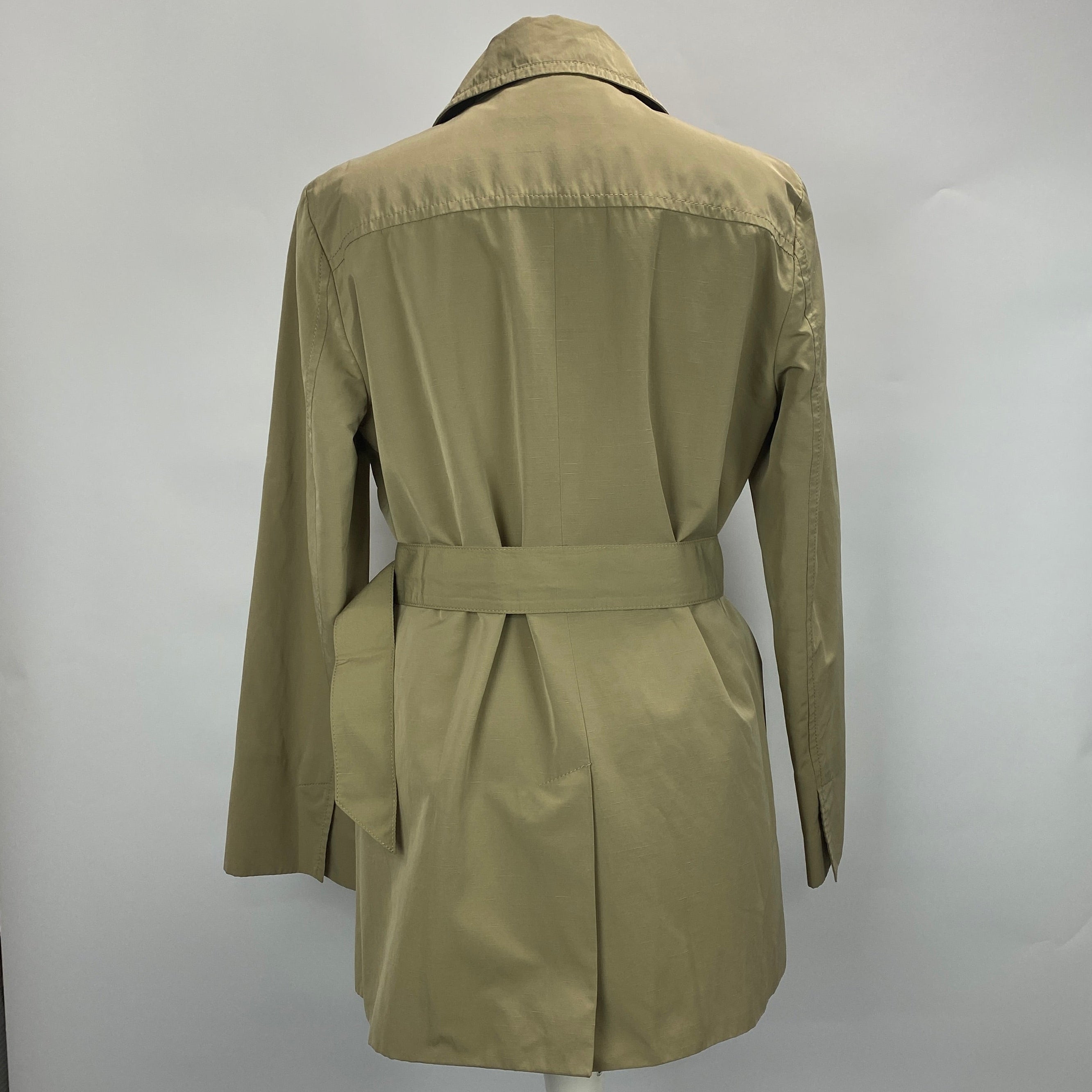 Loro Piana Limestone Storm System Belted Short Trench Coat M