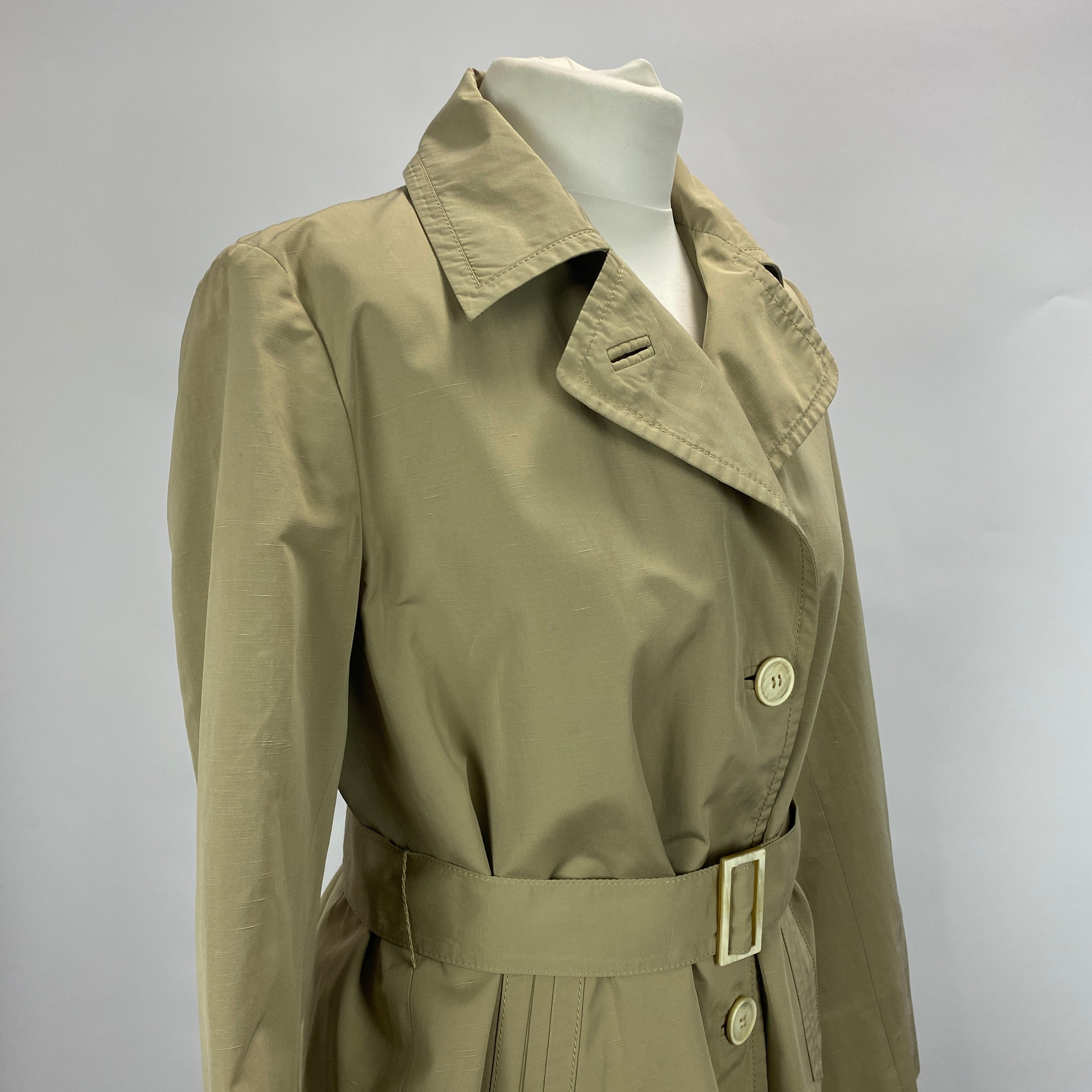 Loro Piana Limestone Storm System Belted Short Trench Coat M