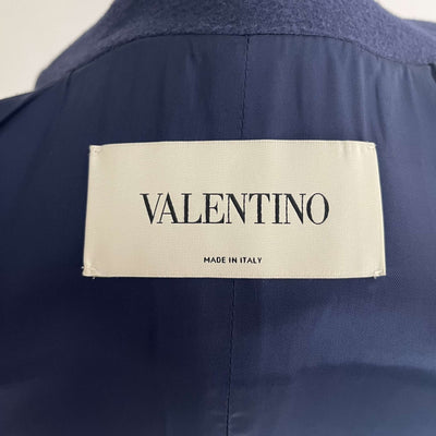 Valentino New £5200 Blue Beaded Wool & Angora Coat XXS