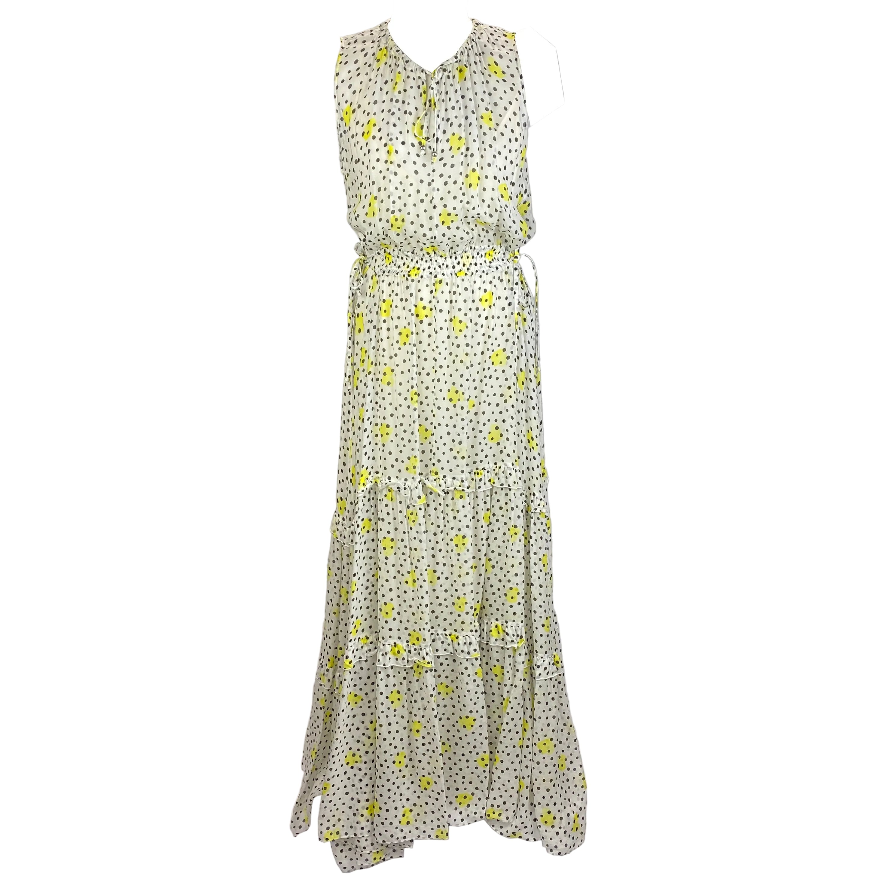 Hugo Boss New £440 White Polka Dot Dabeala Maxi Dress S