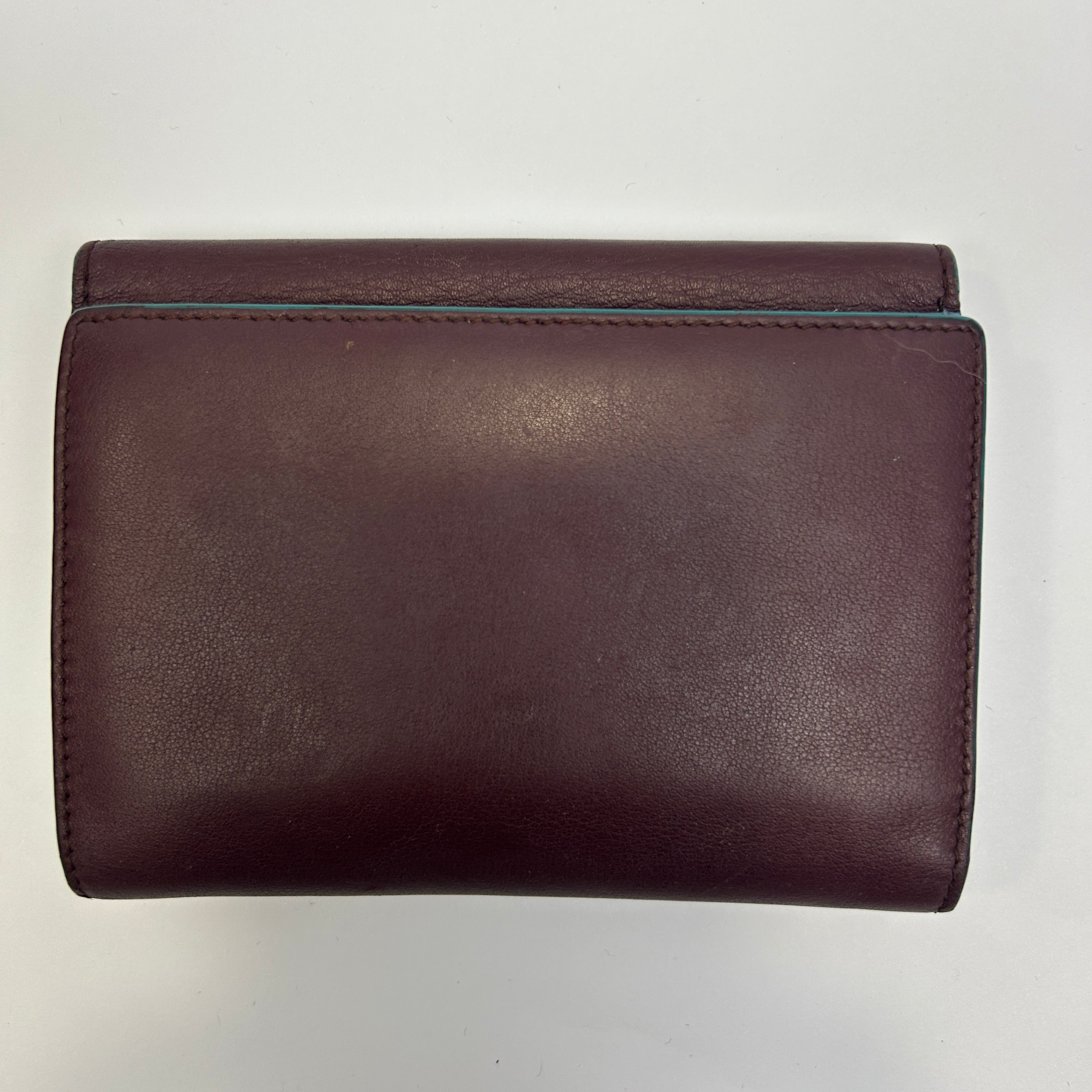 Fendi Burgundy Peekaboo Compact Wallet
