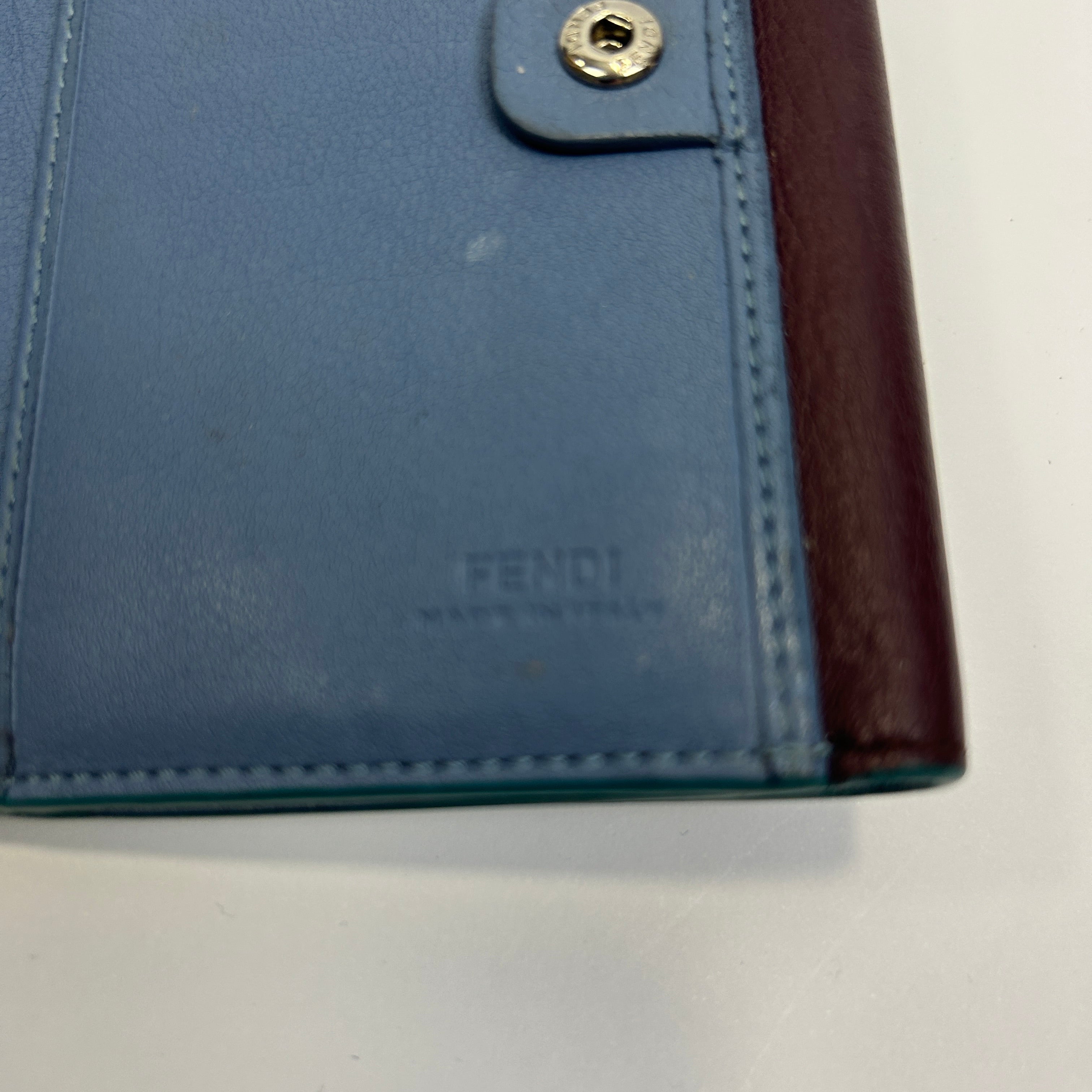Fendi Burgundy Peekaboo Compact Wallet