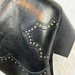 Isabel Marant Black Studded Leather Western Boots 38