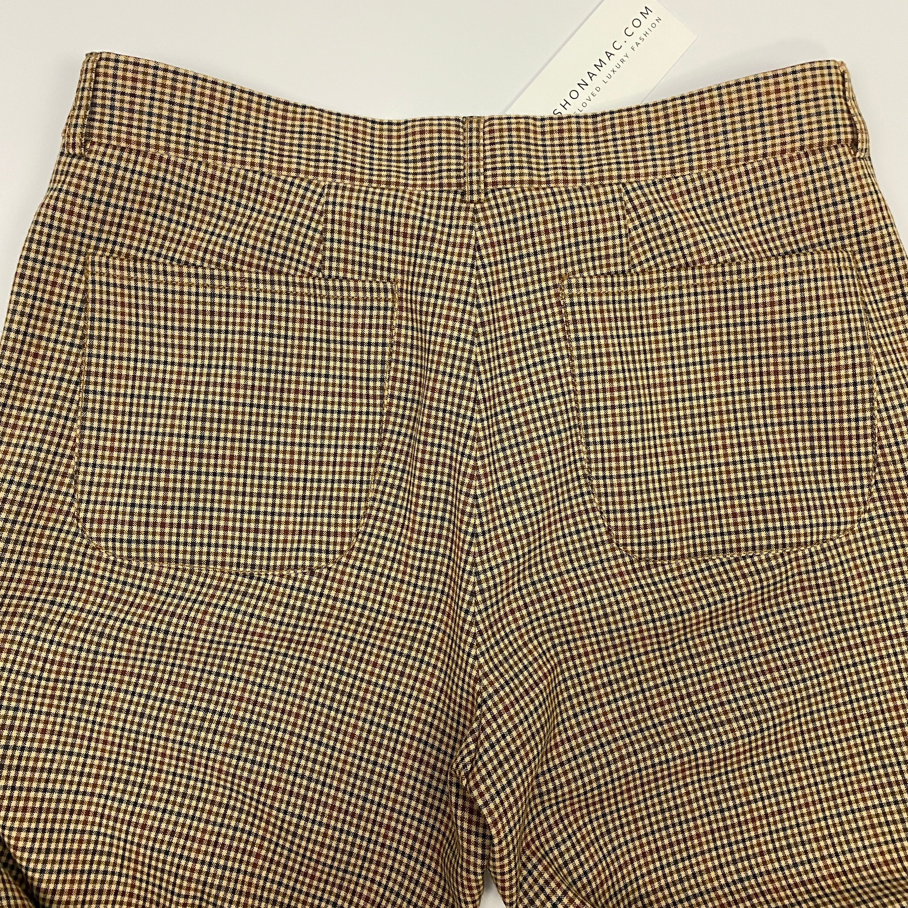 A.P.C. Camel Check Straight Leg Pants M