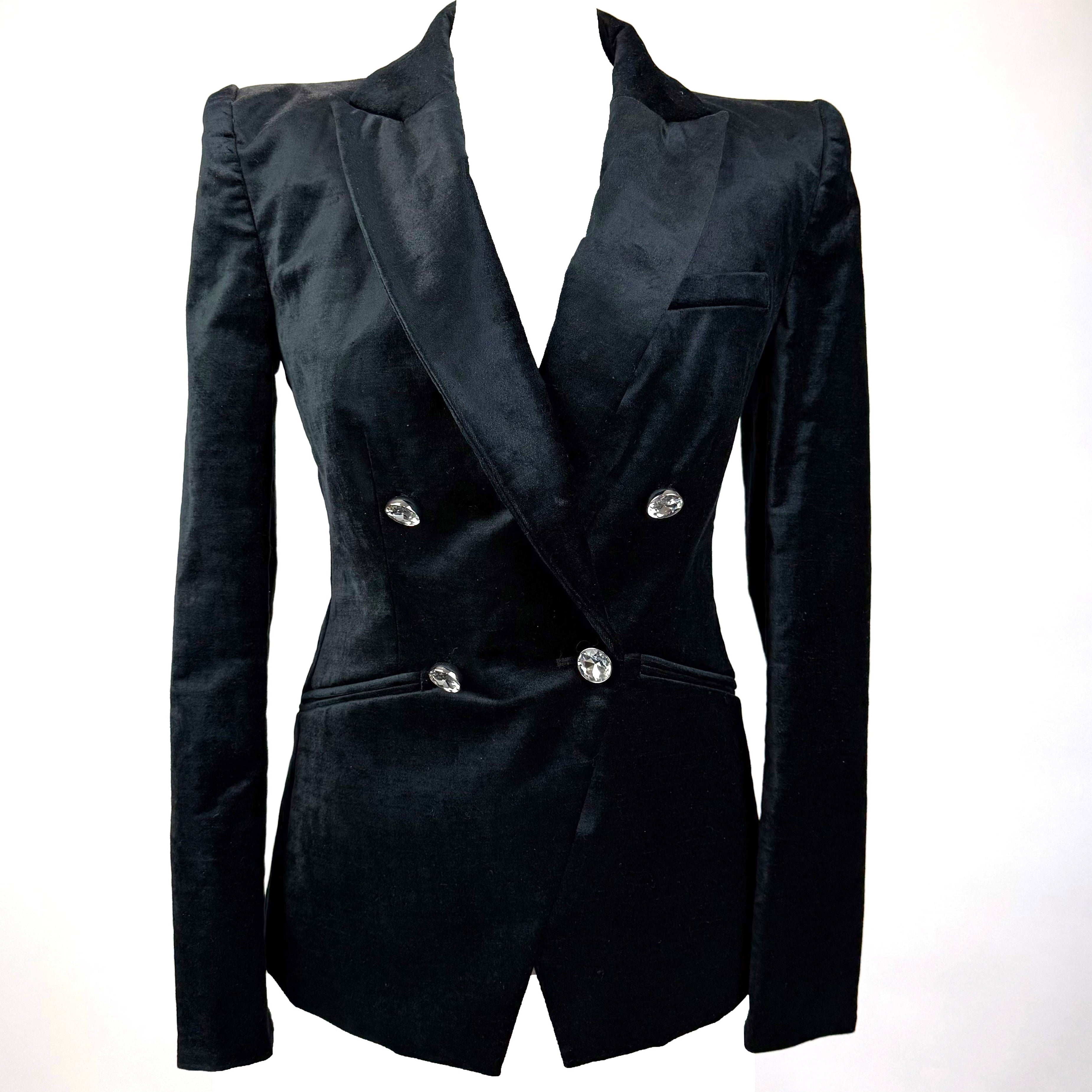 Veronica Beard New $700 Black Velvet Elam Dickey Jacket XXS