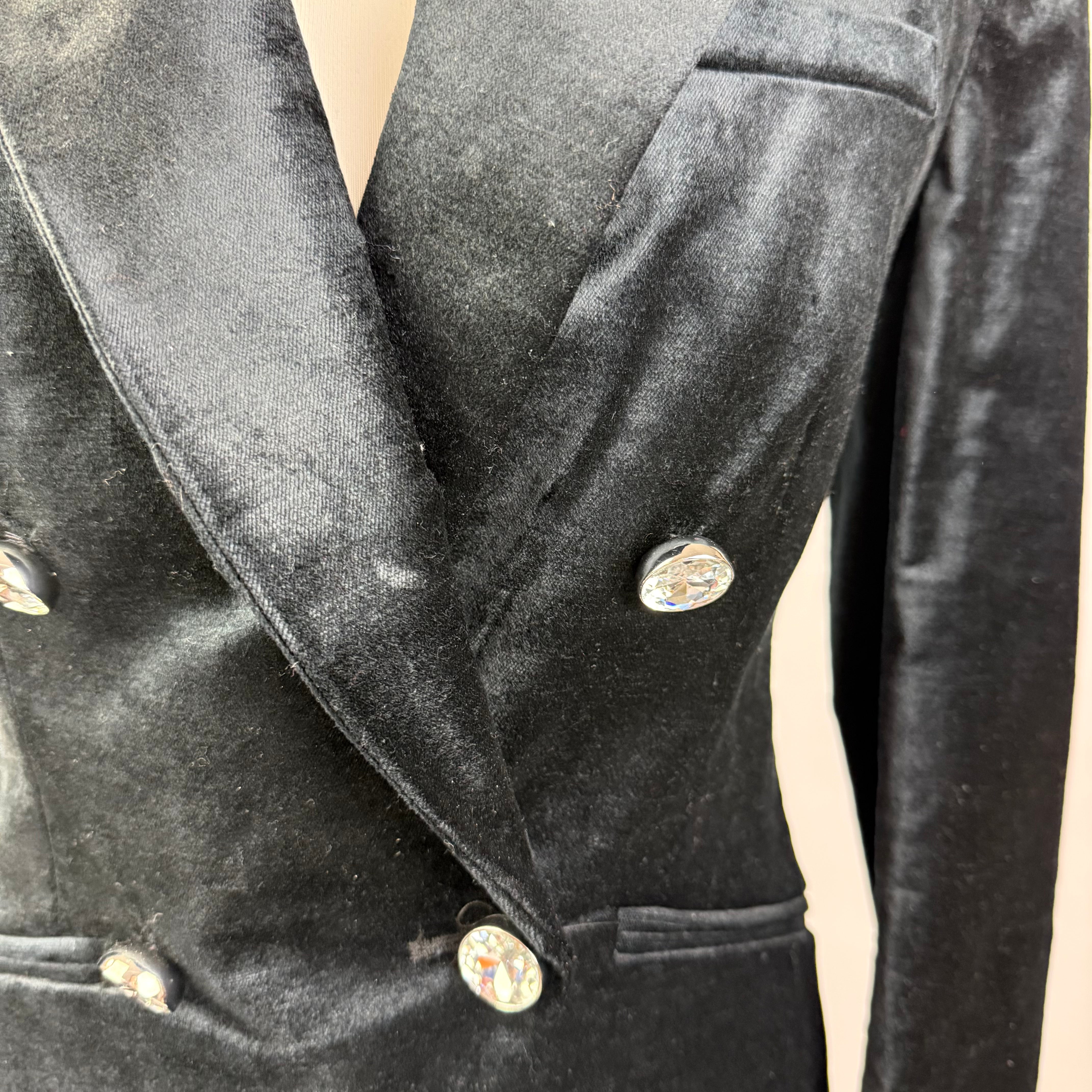 Veronica Beard New $700 Black Velvet Elam Dickey Jacket XXS