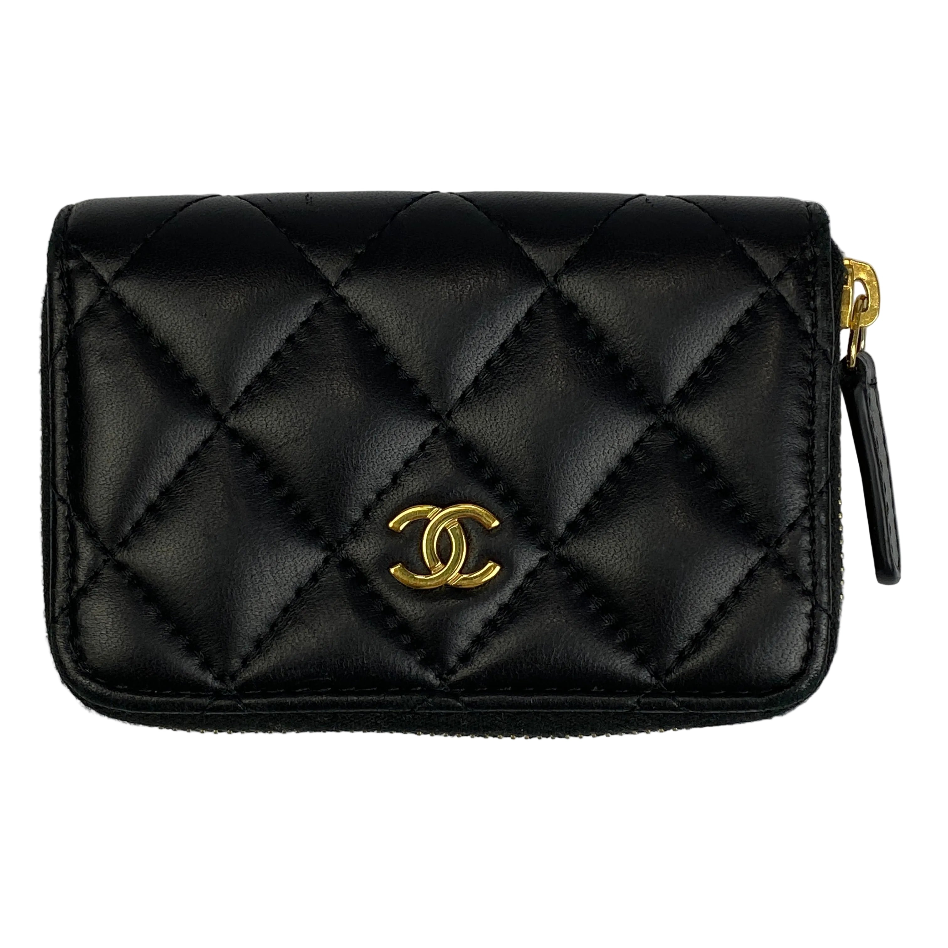 Chanel Black Lambskin Classique Timeless Coin Purse