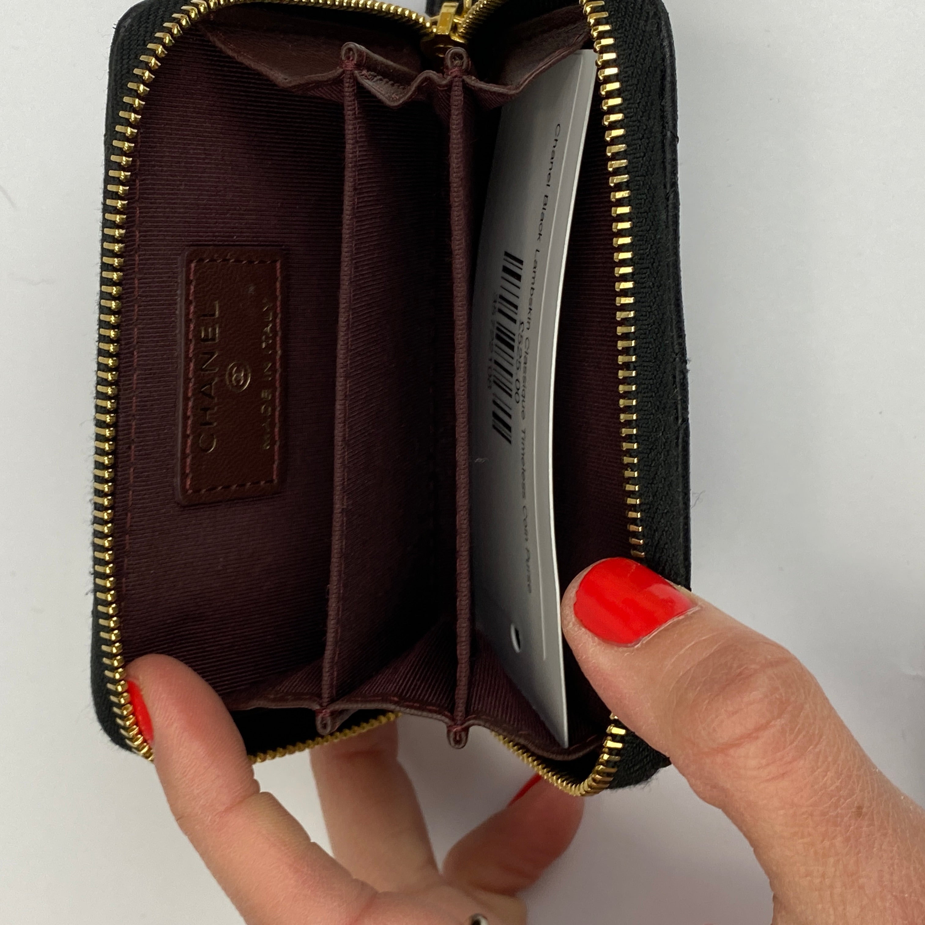 Chanel Black Lambskin Classique Timeless Coin Purse