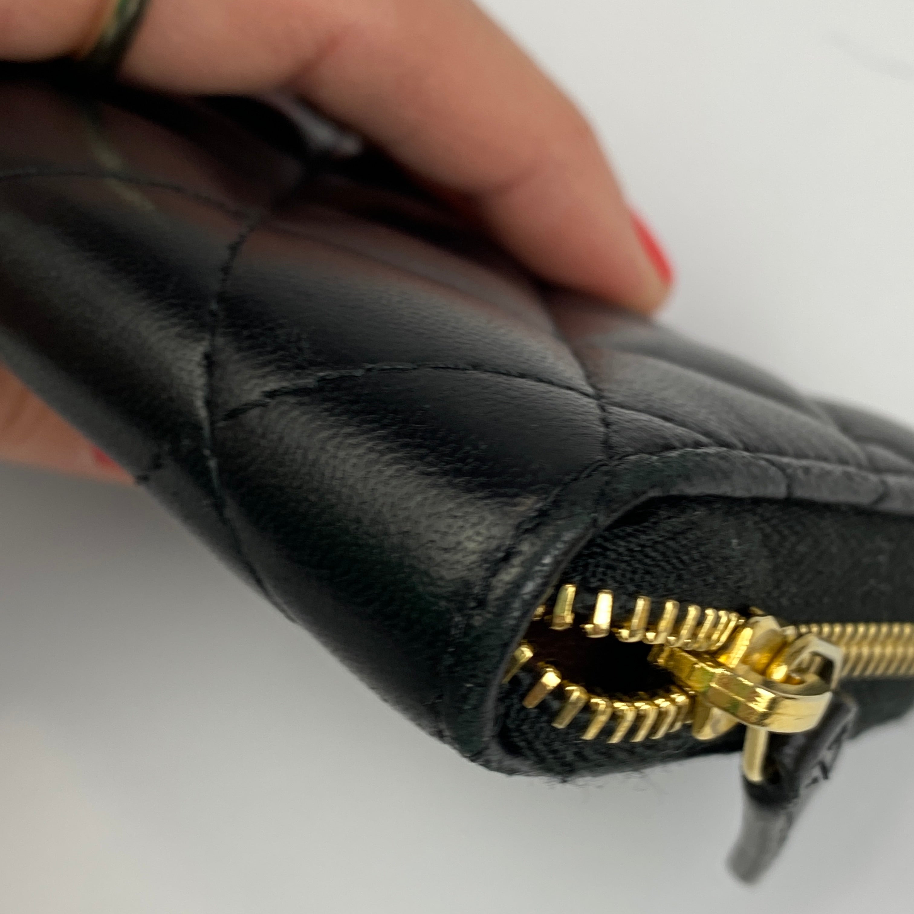 Chanel Black Lambskin Classique Timeless Coin Purse