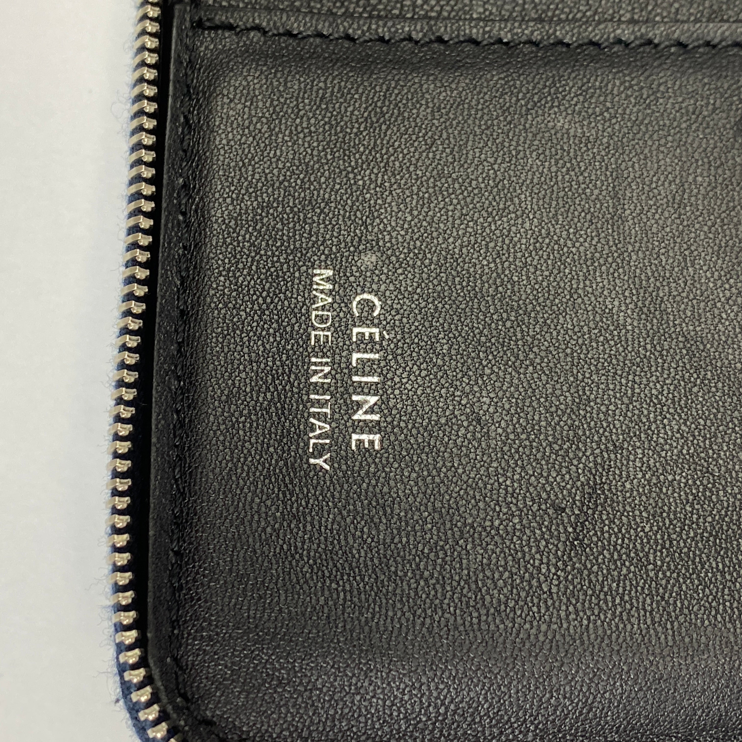 Celine Navy Calfskin Ziparound Wallet