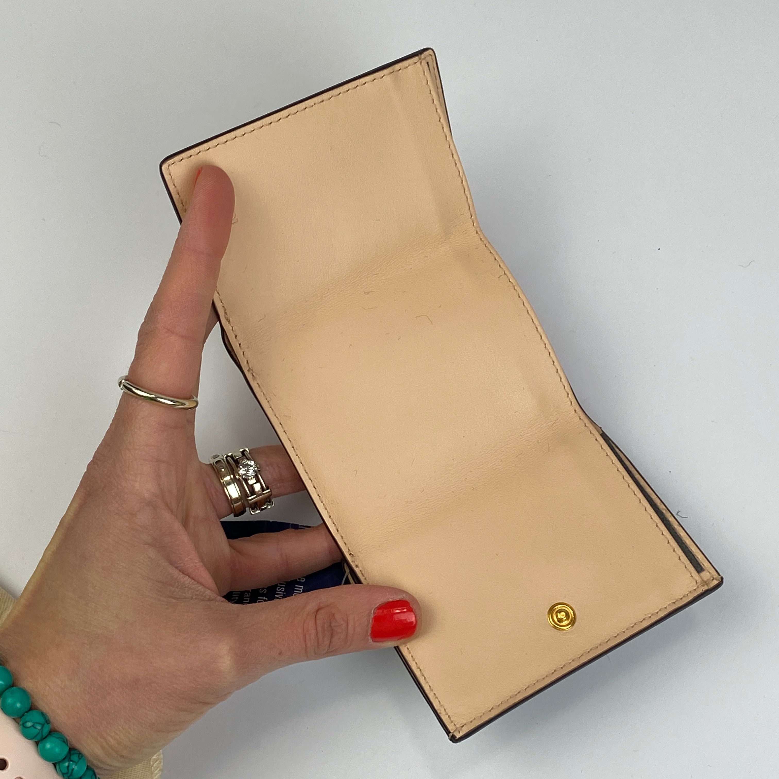 Fendi New £480 Nude & Tan F is Fendi Trifold Wallet