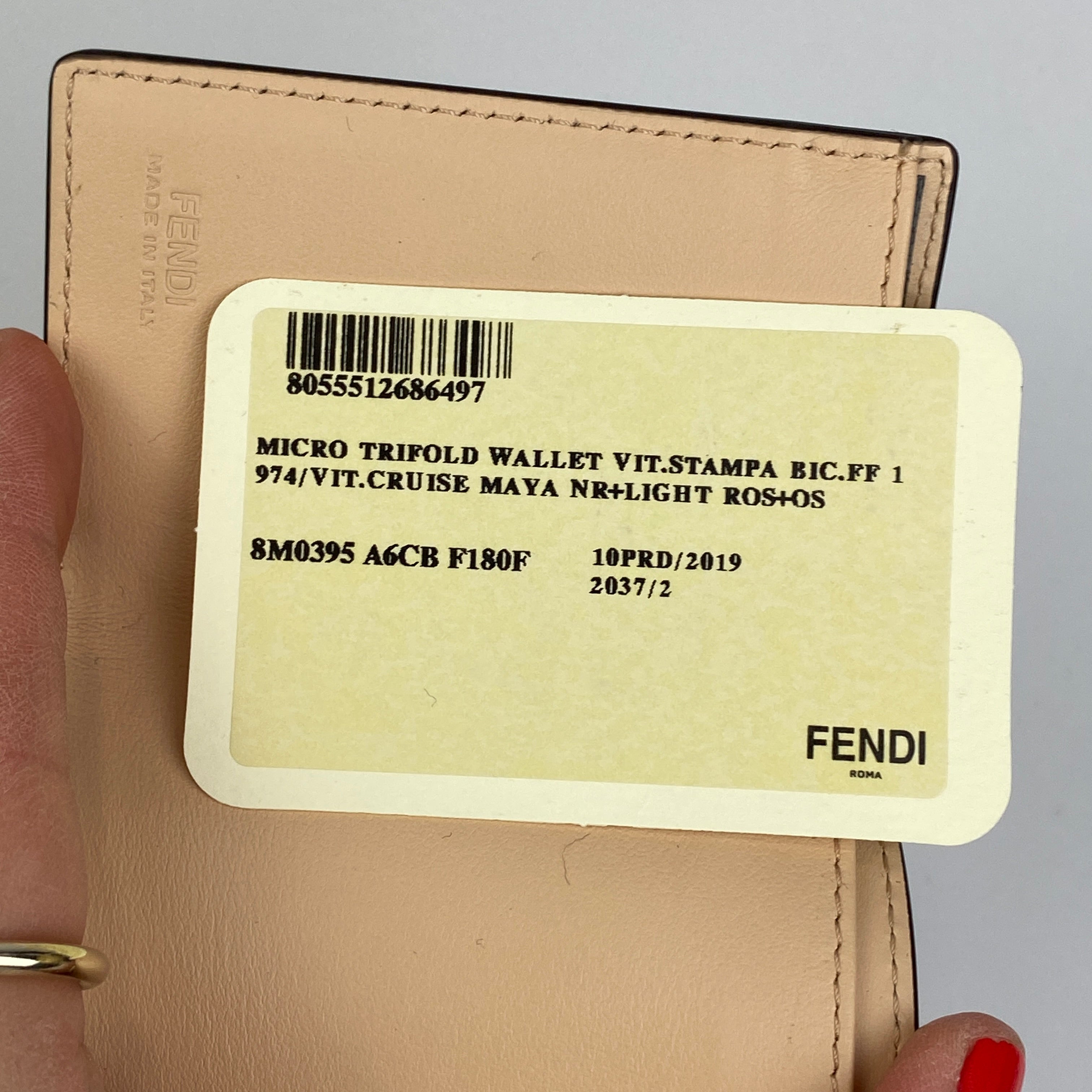 Fendi New £480 Nude & Tan F is Fendi Trifold Wallet