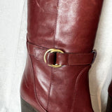 Chloe Burgundy Leather Over The Knee Boots 38