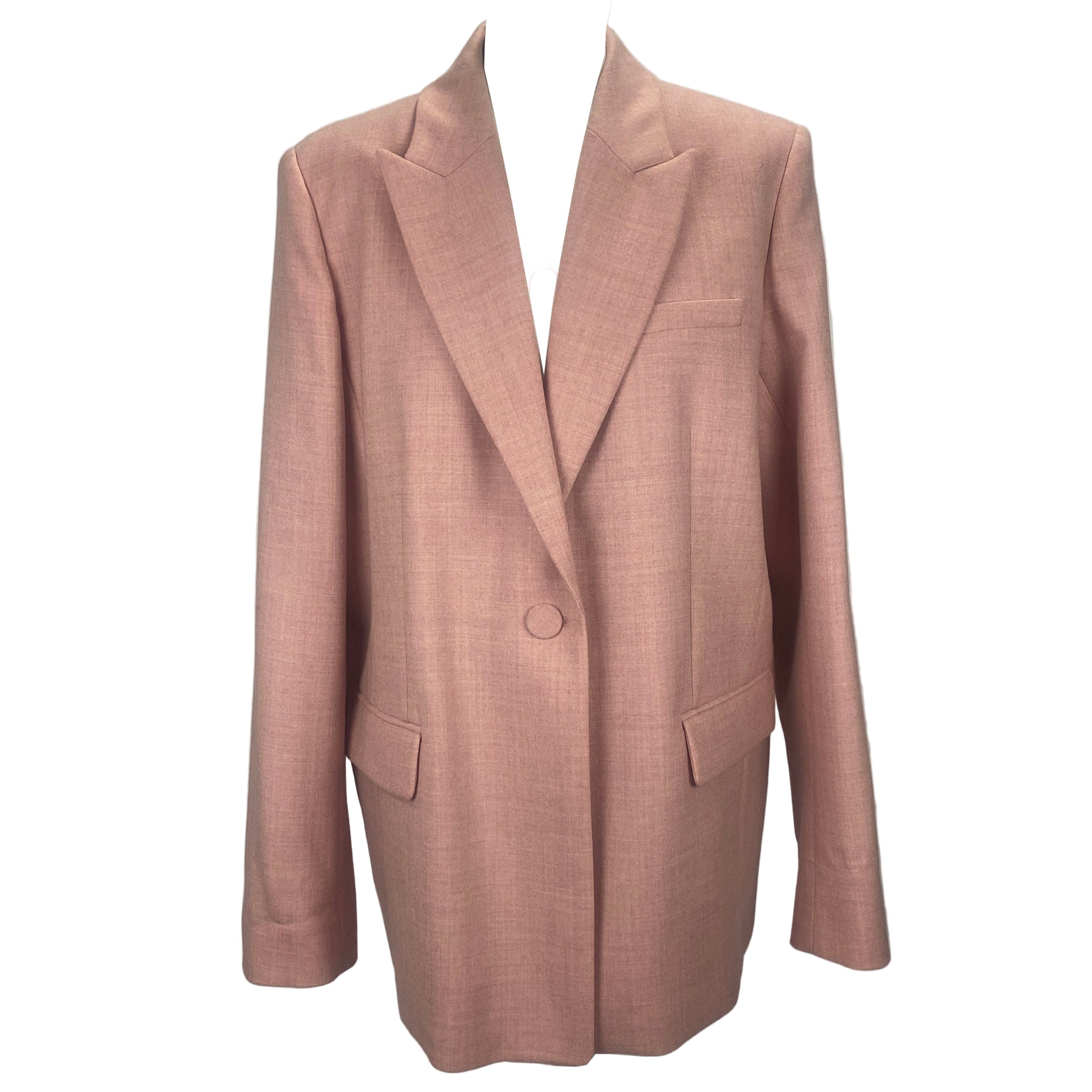 Roksanda £1400 Sugar Pink Stretch Wool Jacket XL