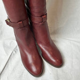 Chloe Burgundy Leather Over The Knee Boots 38