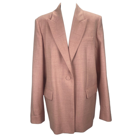 Roksanda £1400 Sugar Pink Stretch Wool Jacket XL