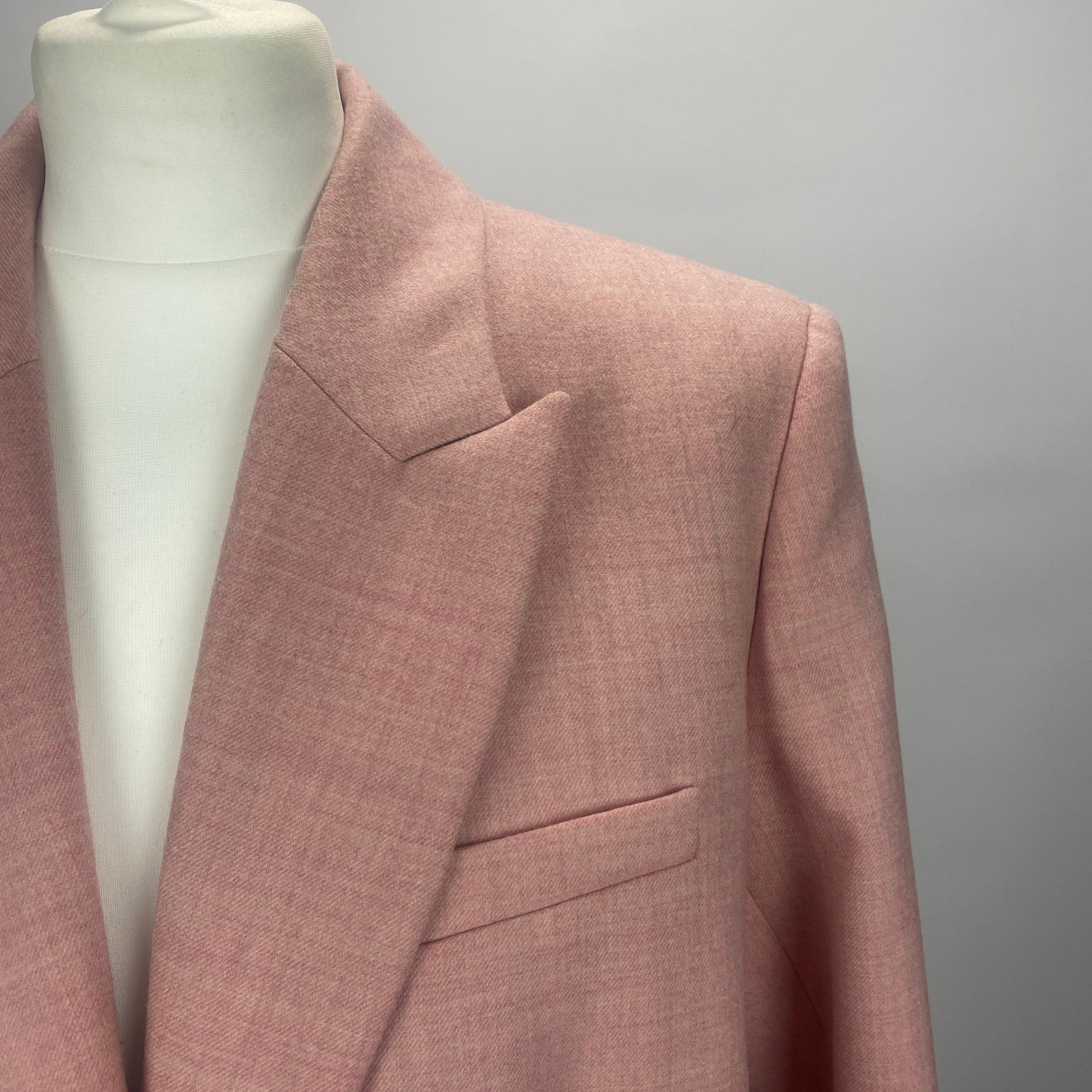 Roksanda £1400 Sugar Pink Stretch Wool Jacket XL
