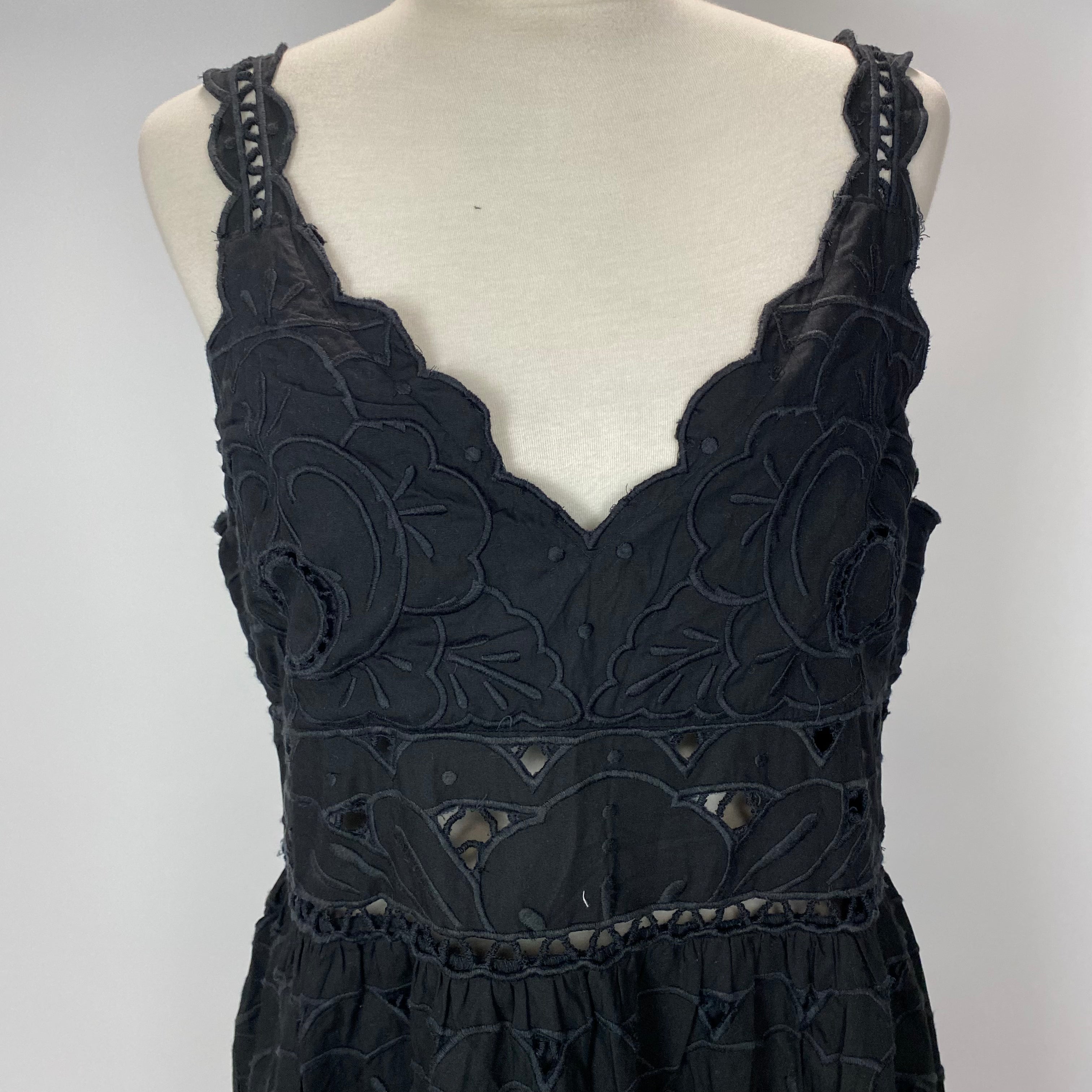 Sea New York New £460 Black Blaire Eyelet Sleeveless Dress XL