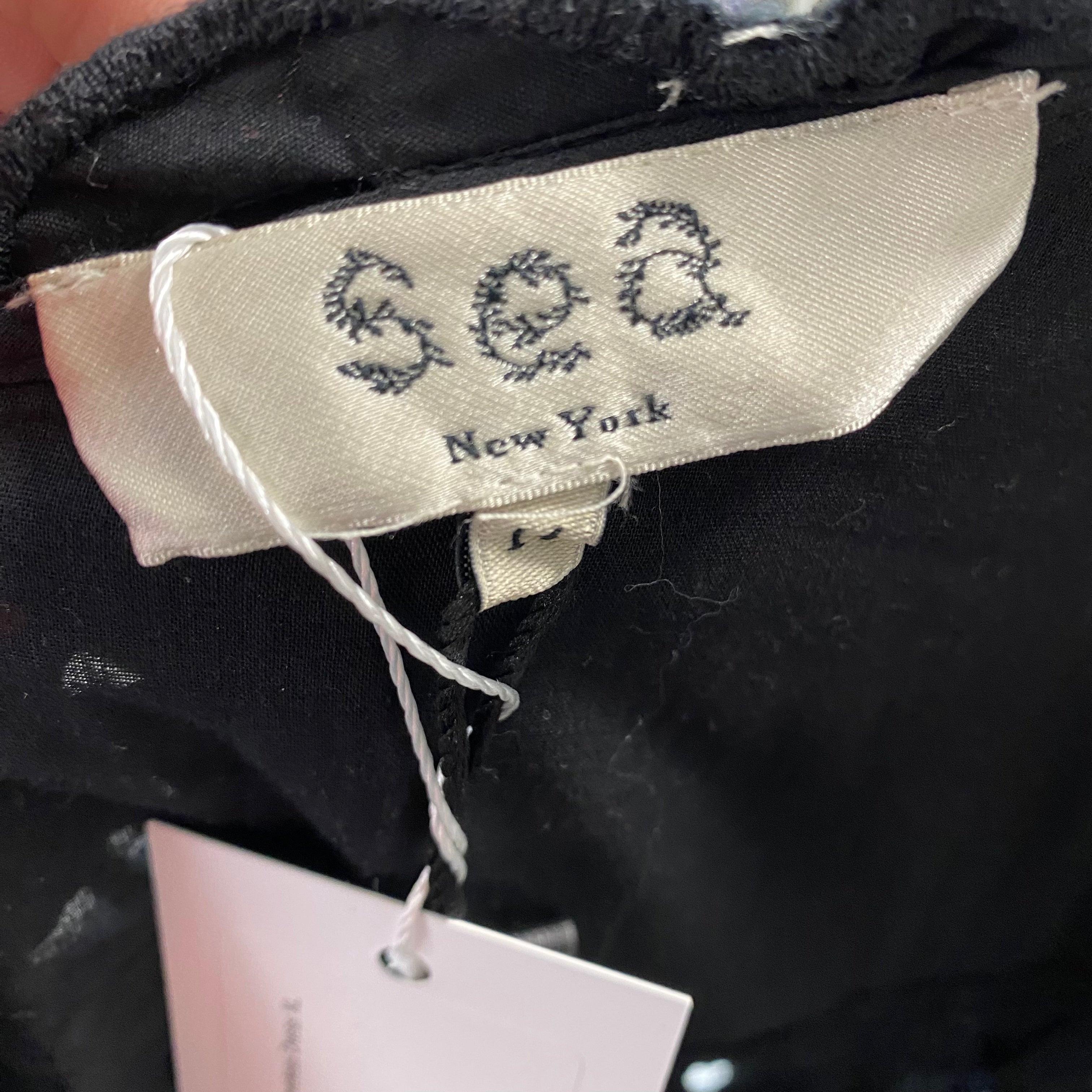 Sea New York New £460 Black Blaire Eyelet Sleeveless Dress XL