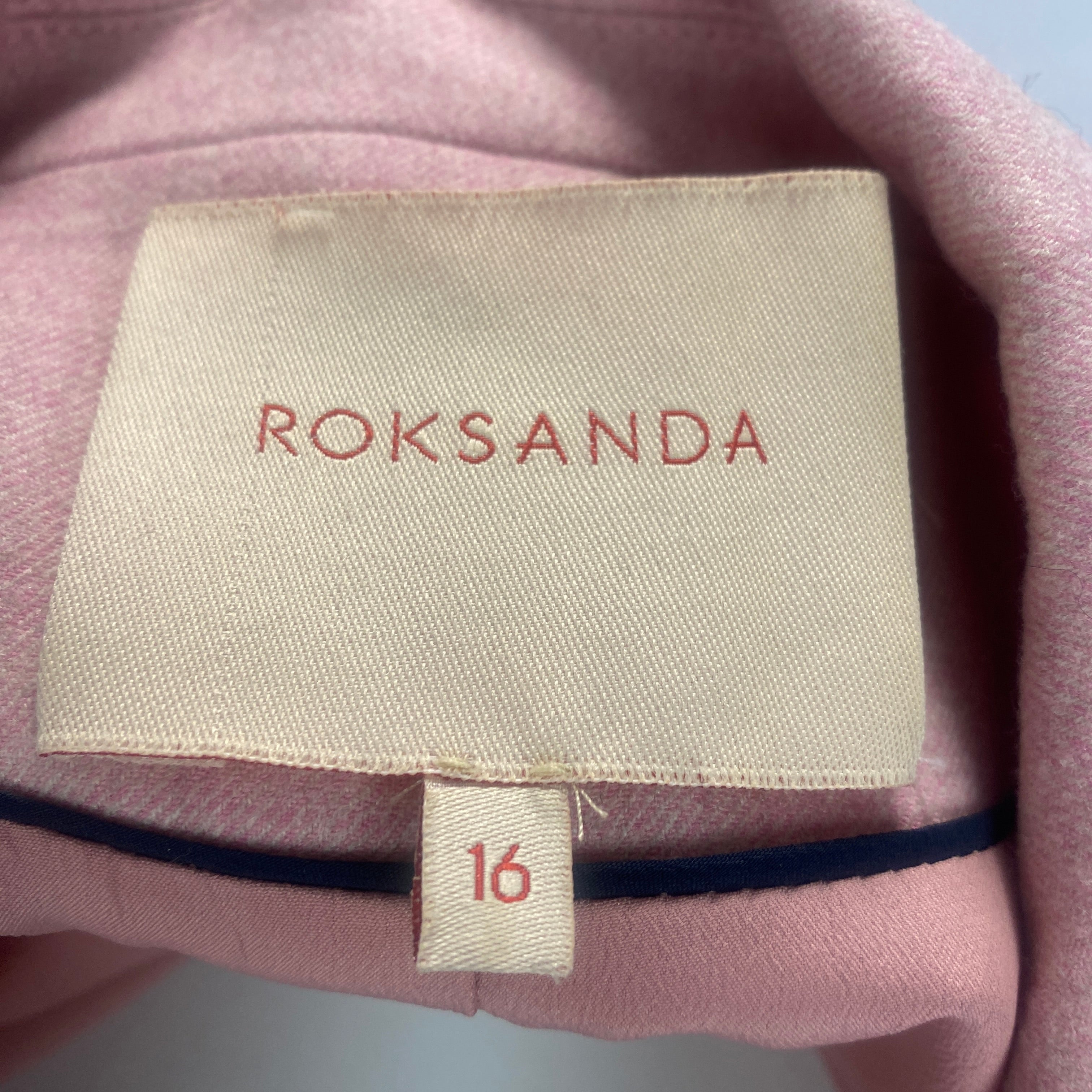 Roksanda £1400 Sugar Pink Stretch Wool Jacket XL