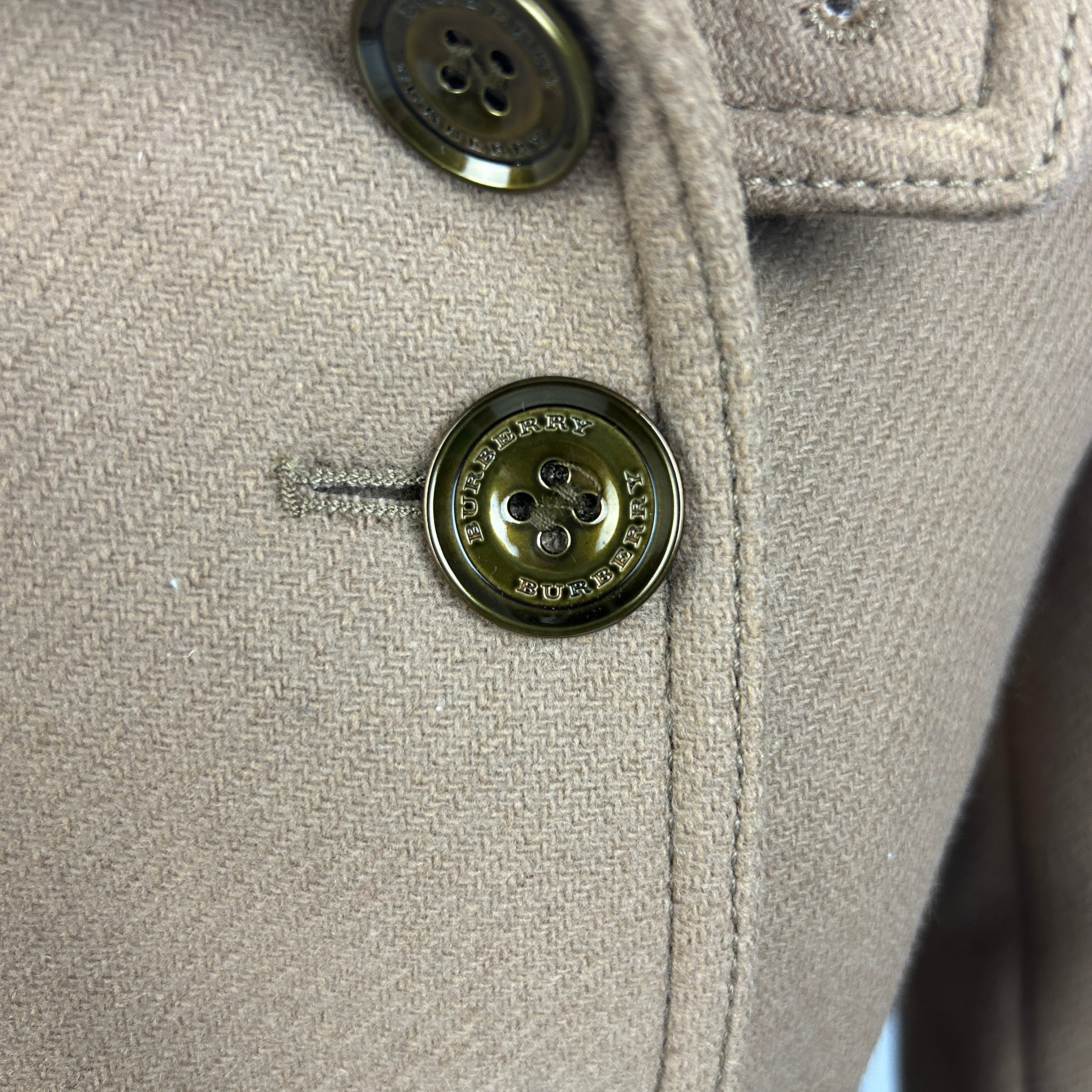 Burberry Camel Wool & Cashmere Short Trench Coat XS