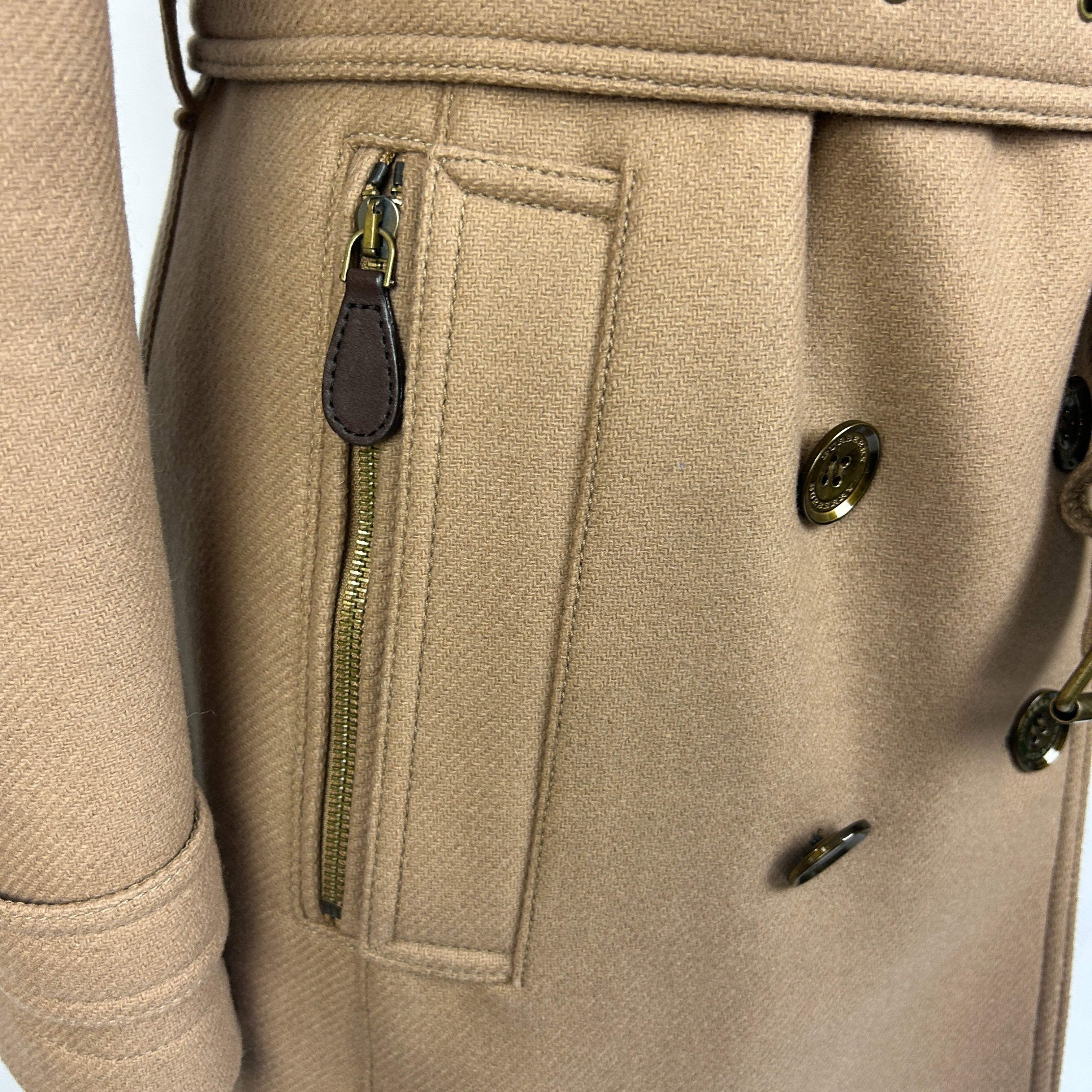 Burberry Camel Wool & Cashmere Short Trench Coat XS