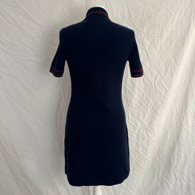 Maje Navy Rosie Contrast Stitch Knit Dress XS