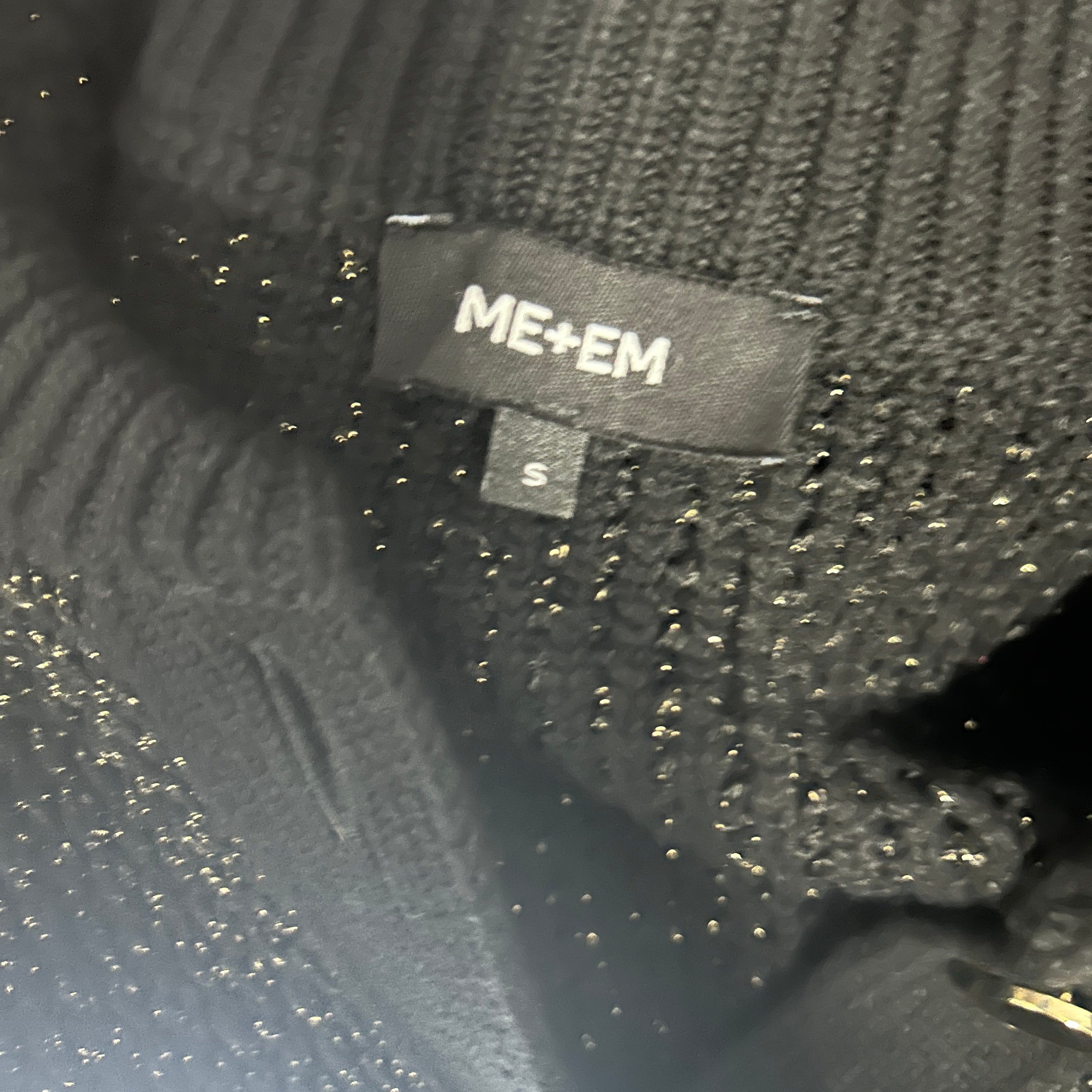 Me&Em Black & Gold Textured Knit Cardigan S
