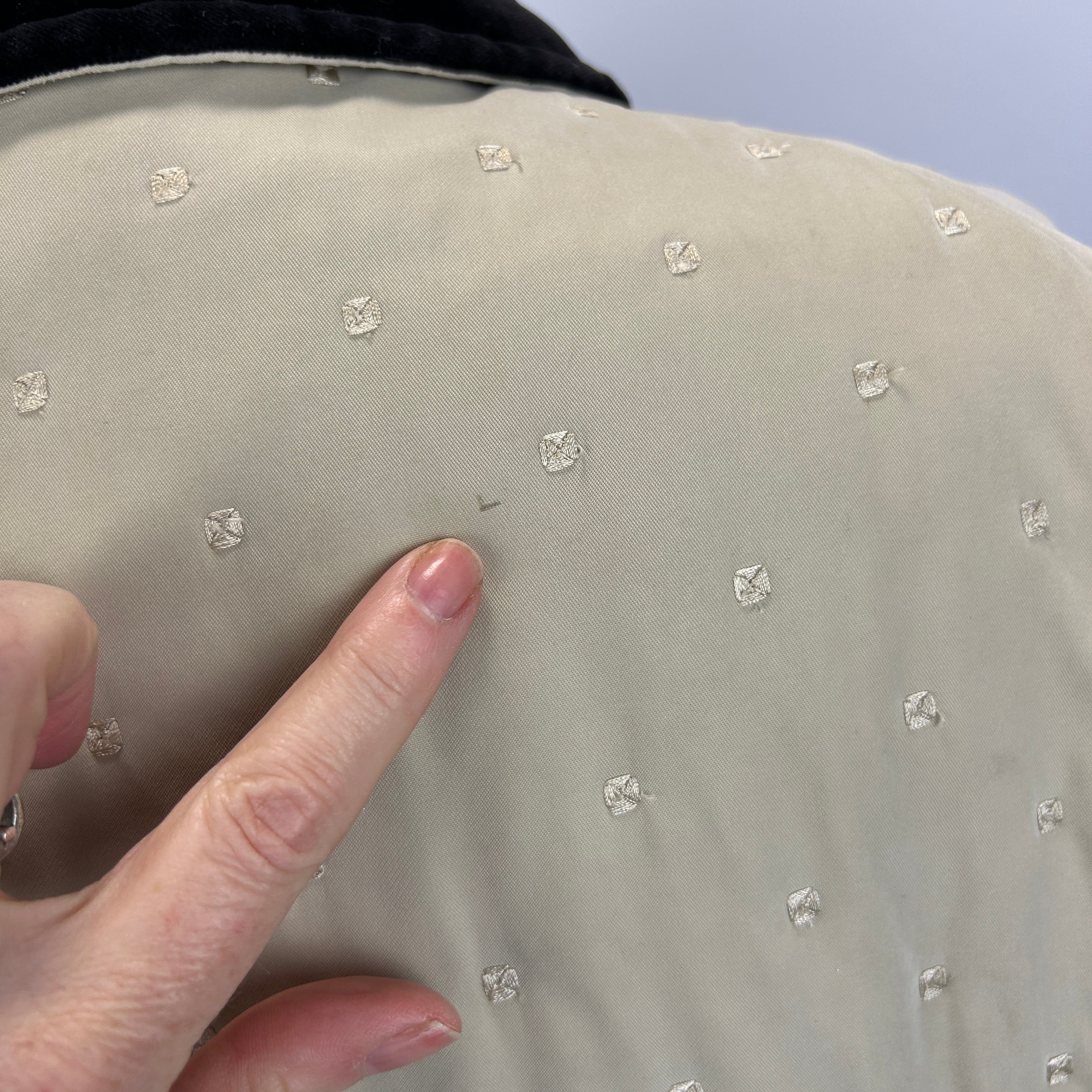 Hermes Vintage Cream Quilted Coat with Velvet Collar M